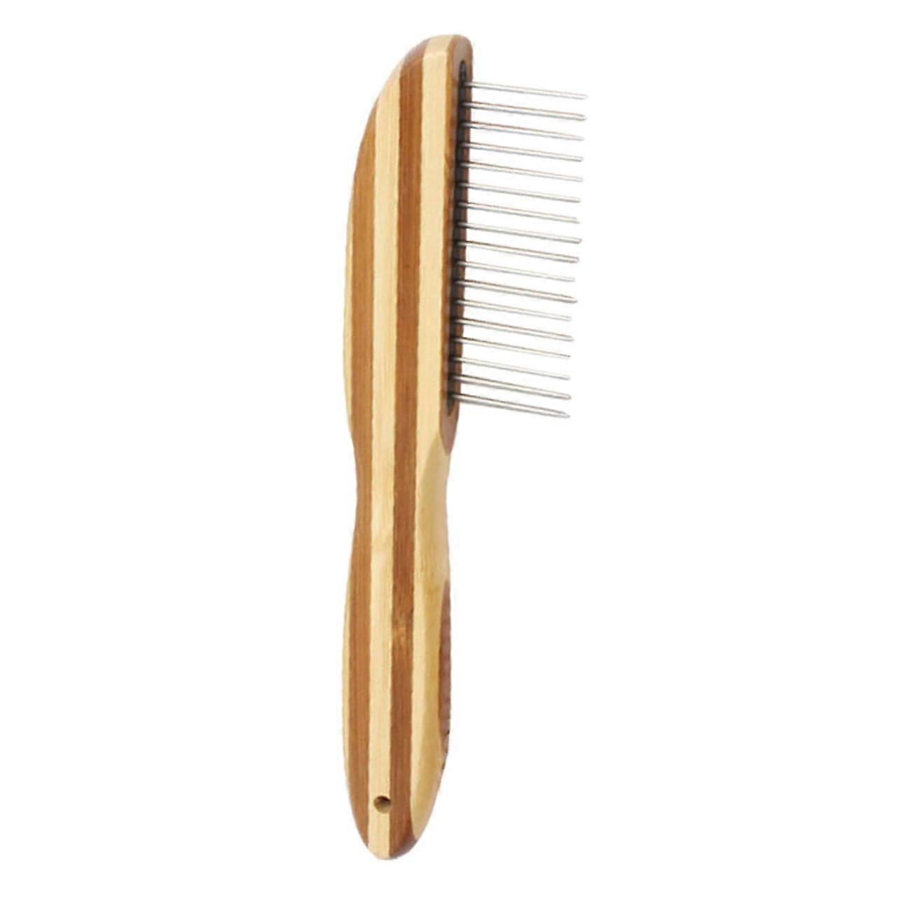 Dog Comb for Matted Hair - Bamboo Dematting Brush with Wear-Resistant Non-Slip Design for Optimal Pet Grooming