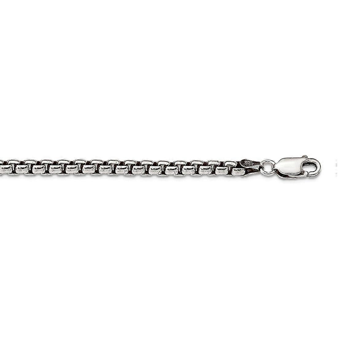 Collier chaîne en argent sterling 925 oxydé de 3,6 mm pour femme et homme - Longueur : 16 à 30