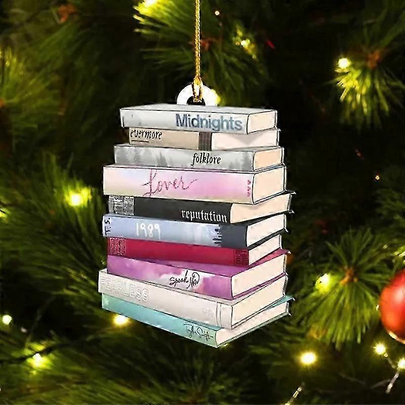 Fun Book Lovers Pendant Shaped Like Christmas Tree