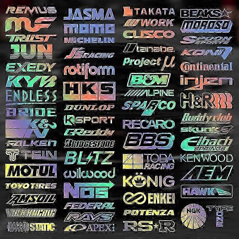 Kilpasponsoritarrat ja -tarrat 15 kpl JDM EDM -autoille