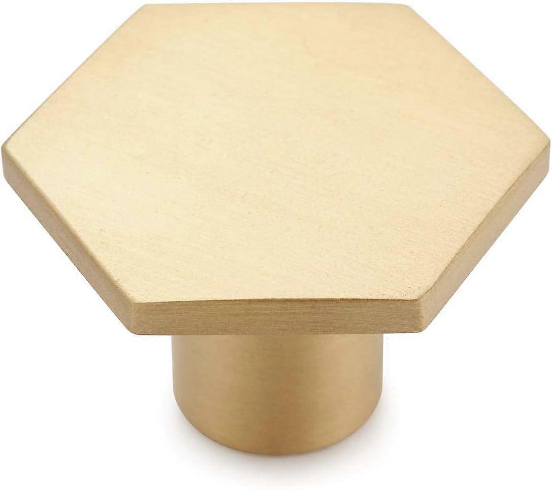 6PCS Solid Brass Door Handle Hexagonal Door Knobs Furniture Knob Drawer Knobs