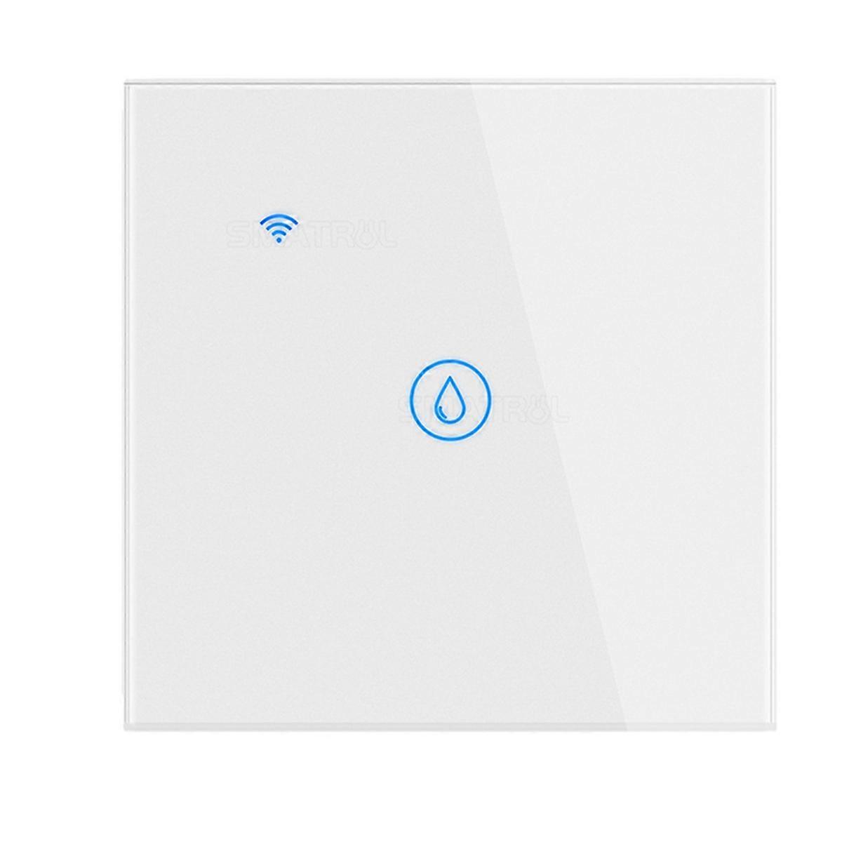 40A Smart WiFi Touch Water Heater Switch Tuya Smart Life APP Timer Voice Control Glass Panel Wall Power Switch White