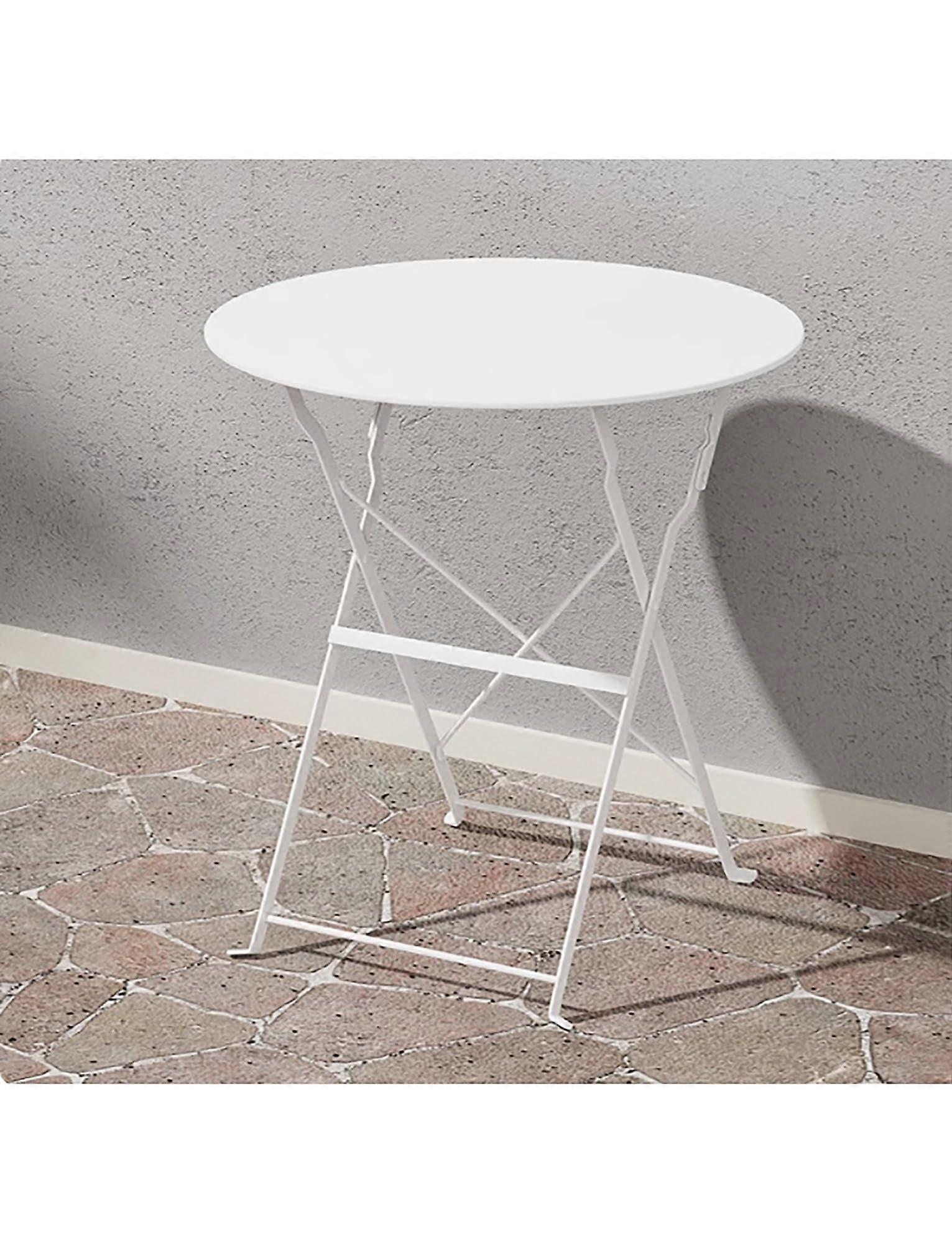 Outdoor Metal Garden Table and Chair Set Foldable Bar Stool With Backrest, Bistro Furniture For Camping Patio Backyard Style 4