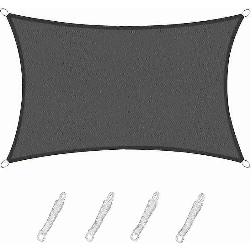 Rectangular Square Shade Sail 3x4m Graphite Color, Waterproof Canvas 95% UV