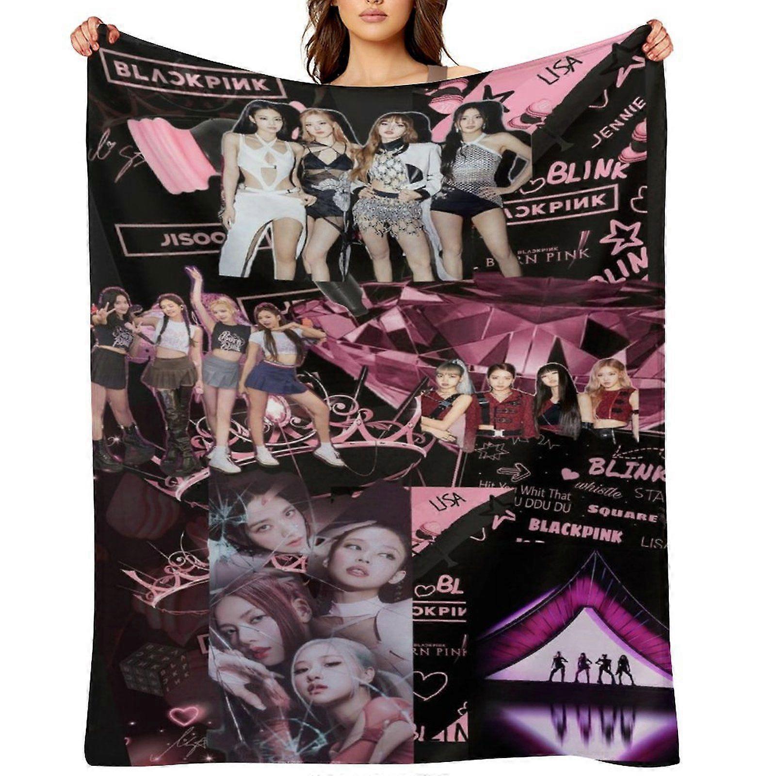BLACKPINK رمي بطانية هدية ، بطانية من الفانيلا ، مناسبة للرجال والنساء ، مناسبة لجميع الفصول ، بطانية دافئة ، ديكور منزلي (402) 125x100 سم