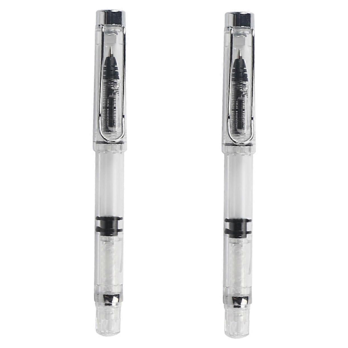 Piston Filling Gel Pen, 2-Piece Set, Calligraphy Style, Gel Ink for Journal Writing, Multi-Function Pen