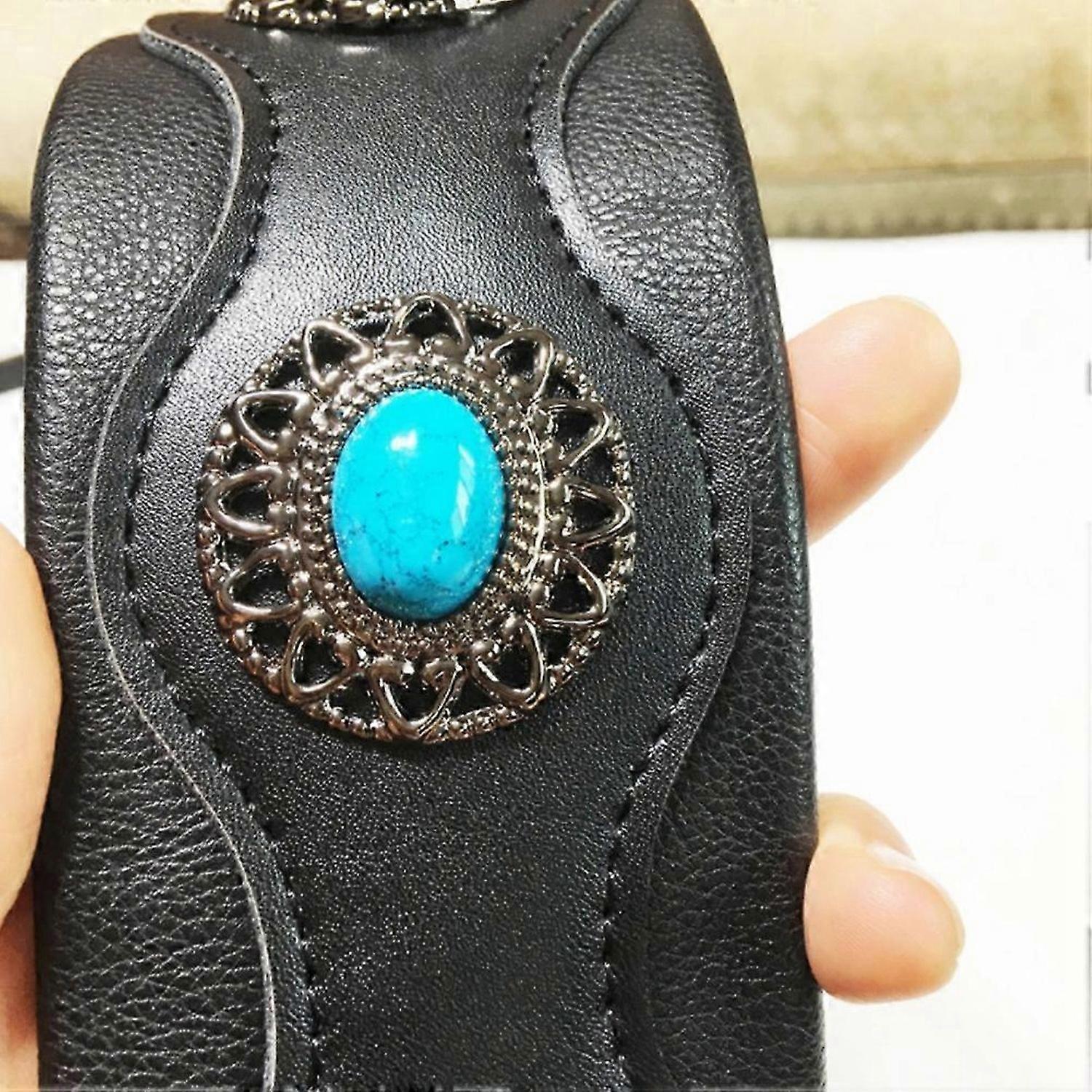 Guitar Strap Ethnic Style Leather Adjustable Acoustic Electric Brown