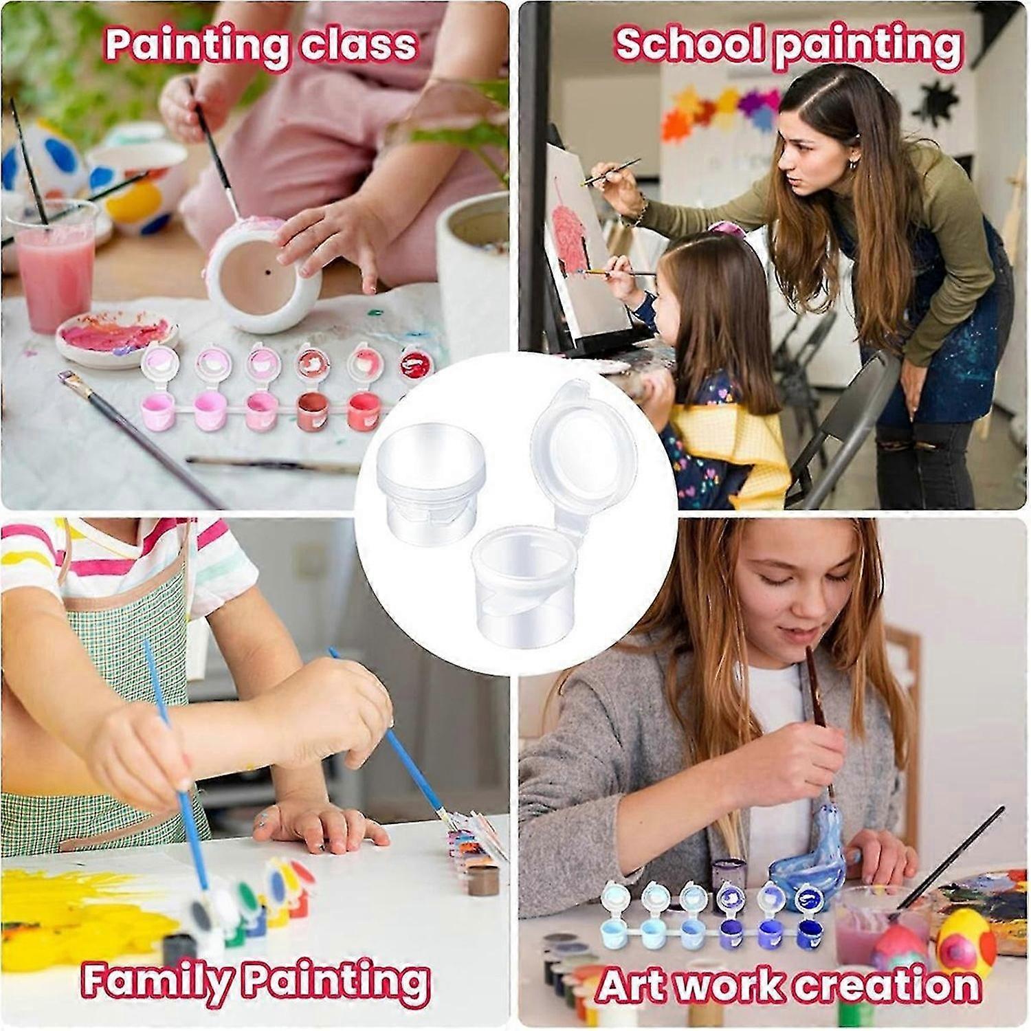 100 Strips 600 Pots for Acrylic Paint, 3ml/0.1oz