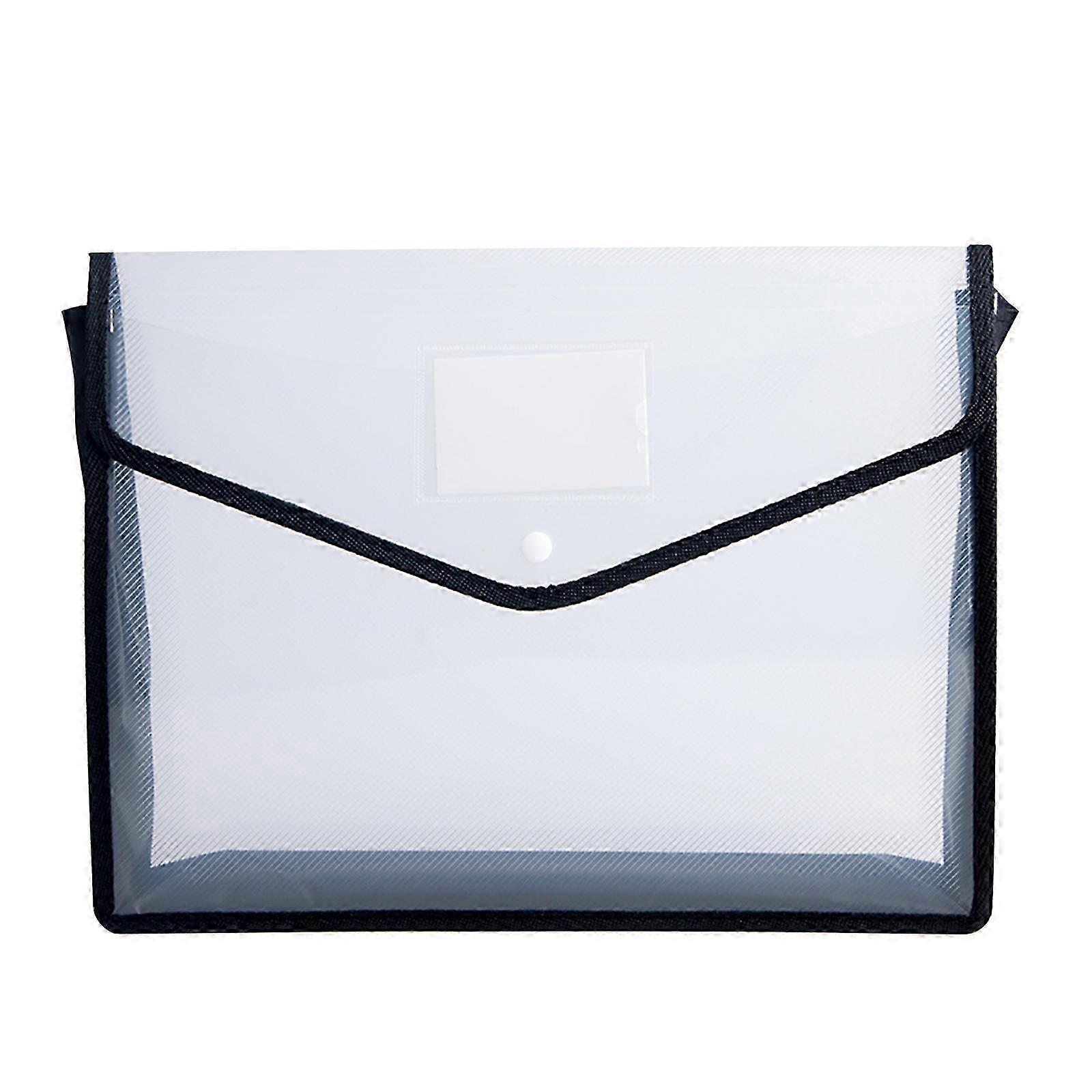2025 Colorful Transparent Envelope Folder, Large Capacity Document Bag With Snap Button & Label Pocket, A4 Size,50% Offer