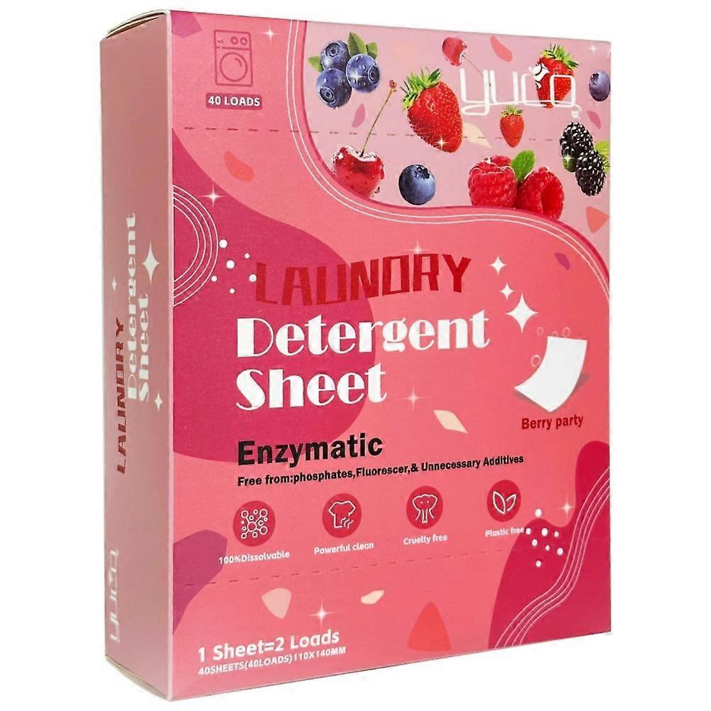 Laundry Detergent Sheets, Eco-Friendly, Plant-Based, Hypoallergenic, No Plastic