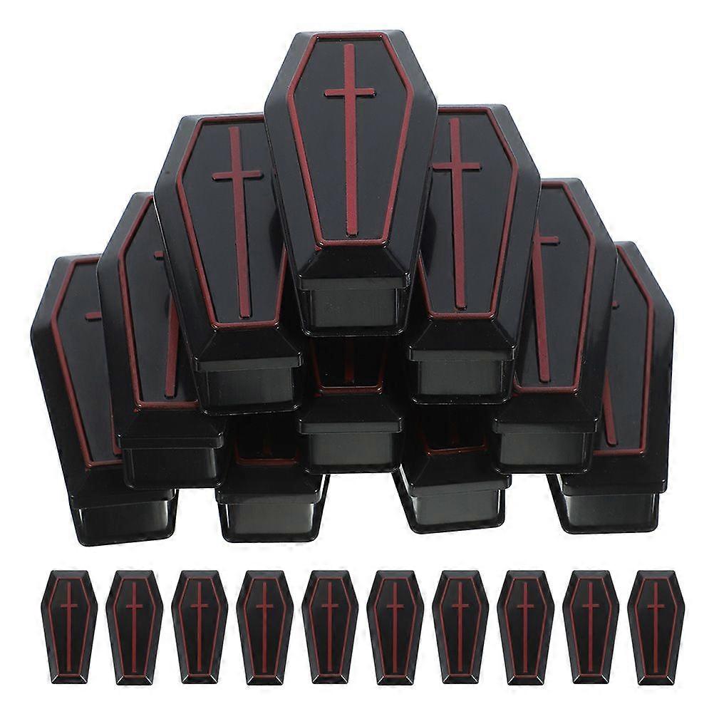 20pcs 할로윈 관 상자 플라스틱 빈 관 상자 미니 관 상자 파티 장난 소품