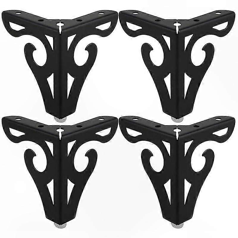 Black Metal Coffee Table Legs Set of 4 - 10cm Height with Screws for DIY Furniture Projects