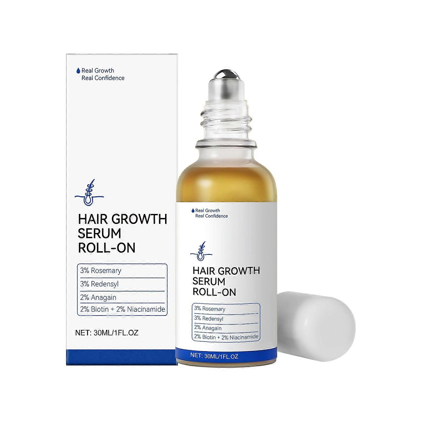 Haargroei Serum Roll-On 30ml | Met 3% Rozemarijn, 3% Redensyl, 2% AnaGain, Biotine & Niacinamide | Voor dunner wordend haar en haaruitval | Versterken en verdikken