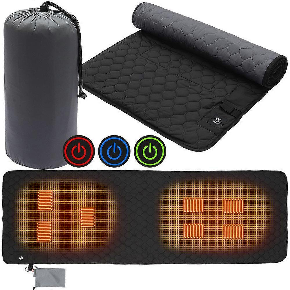 Winter Heating Mat USB Heating Sleeping Mat Camping Warming Mattress Temperature Adjustable Warm Tent Sleeping Mat Foldable Sleeping Pad