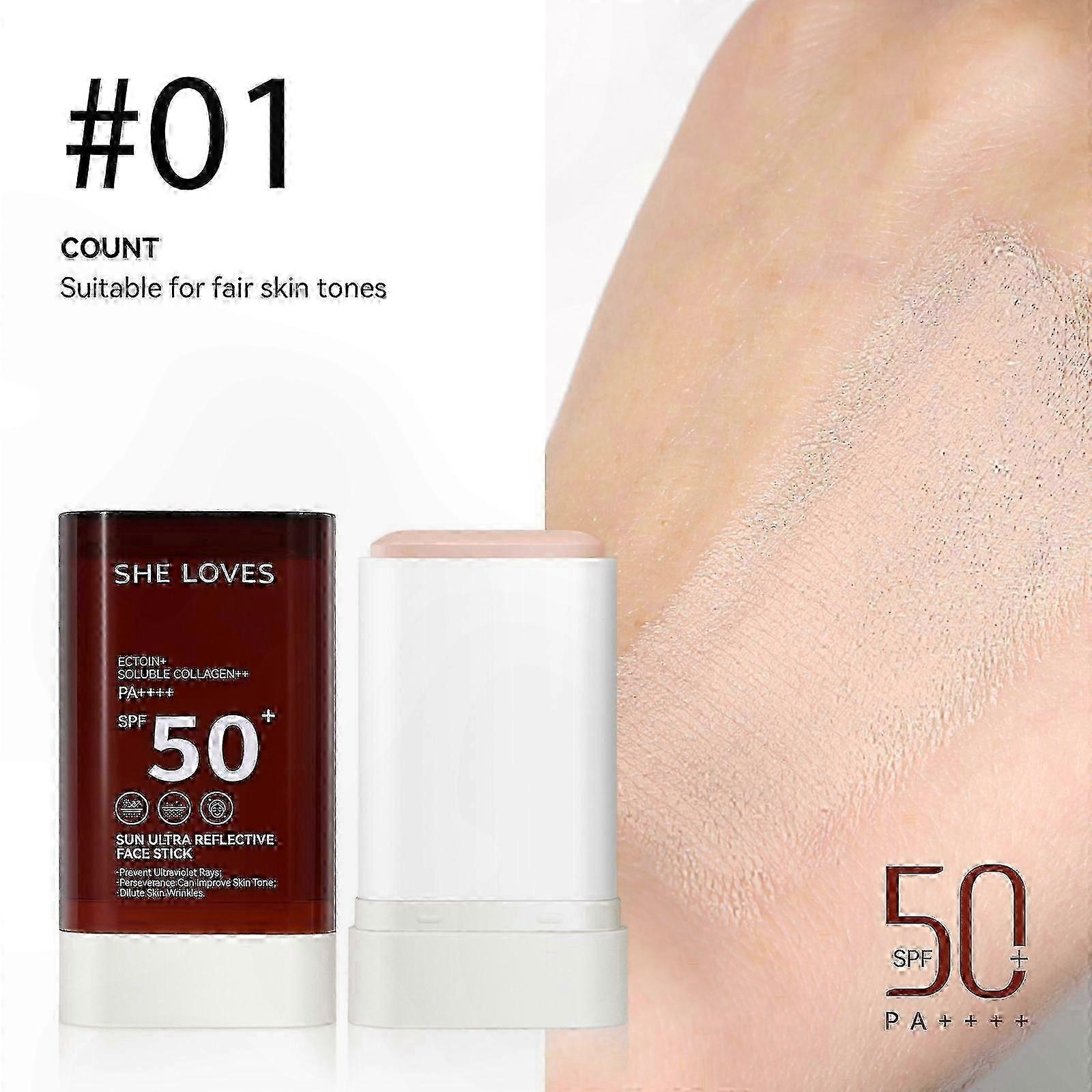 SPF 50+ Tinted Sun Protection Stick, Matte Non-Oily Formula with Makeup and Coverage Properties