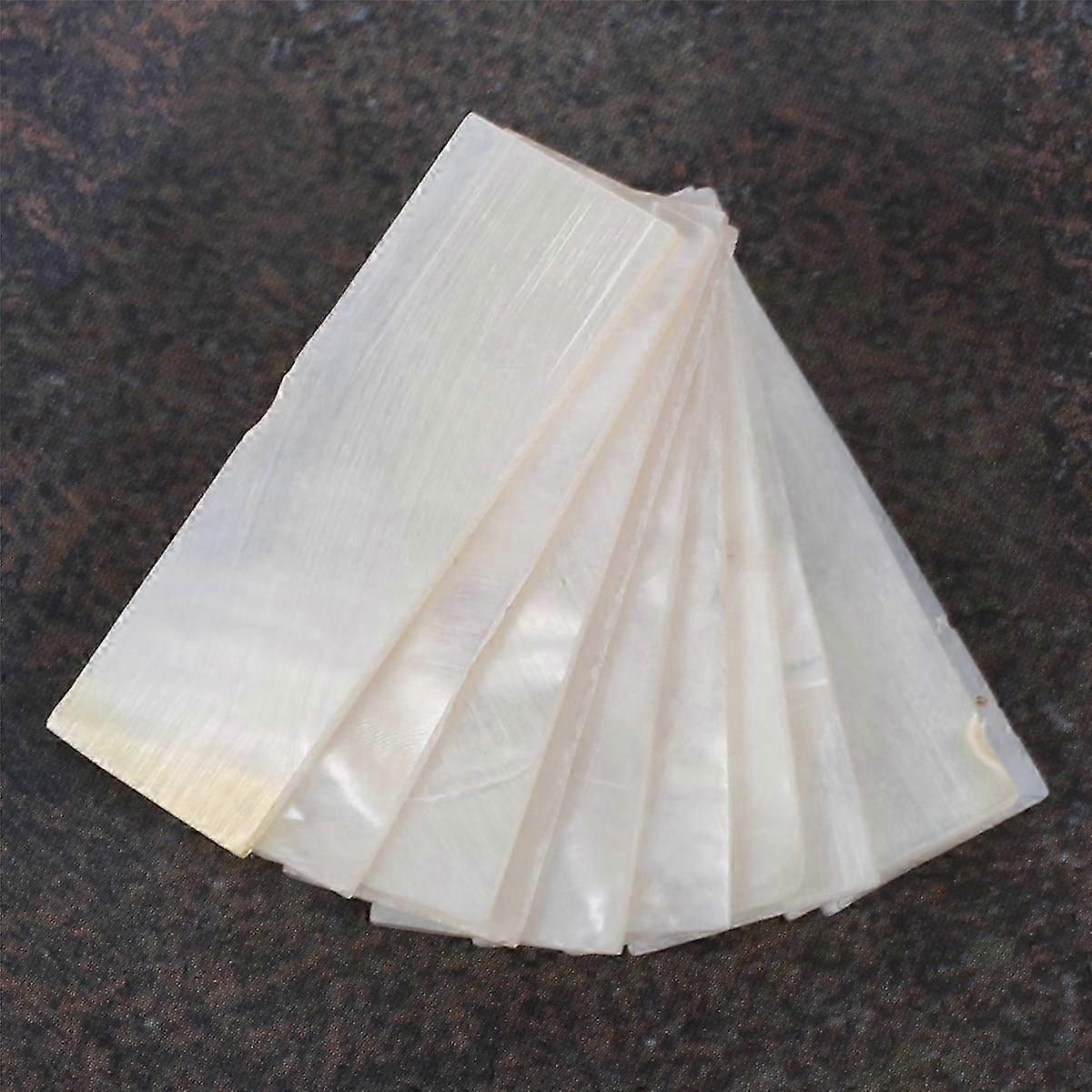 10 Pieces White Mother of Pearl Shell Rectangular Blanks for Guitar Inlay Craftsmanship