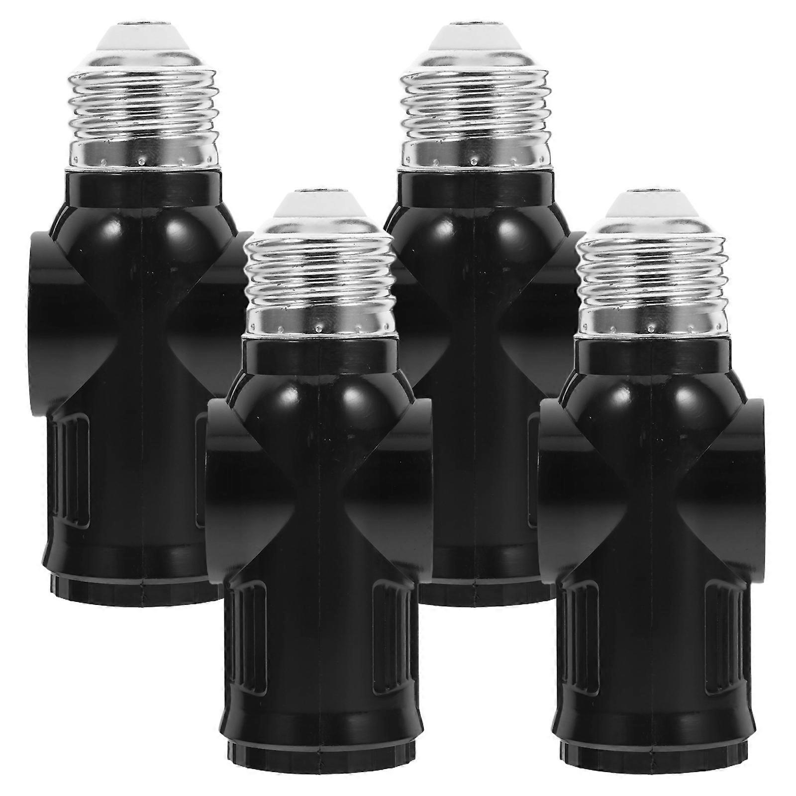 Light Socket Plug Converter for Home 4Pcs Black Bulb Socket Adapter