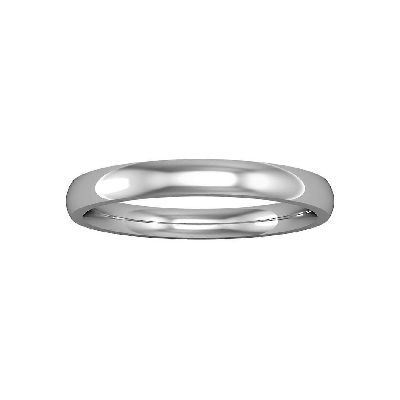 Jewelco London 18K 白金 - 2.5 毫米 Essential 宫廷形戒指承诺/结婚戒指