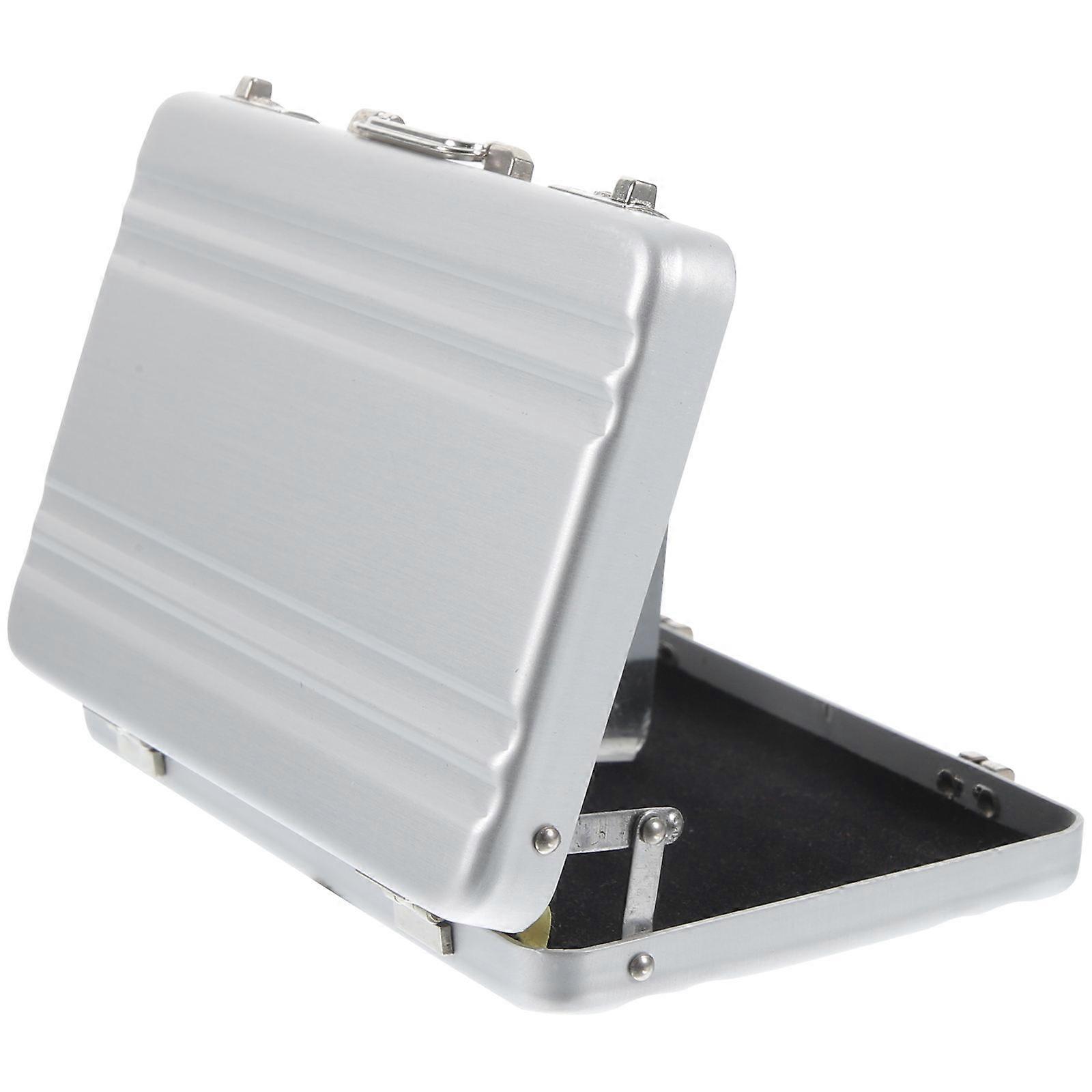 Business Cards Case Silver Alloy Storage Box for Business Use 5Pcs
