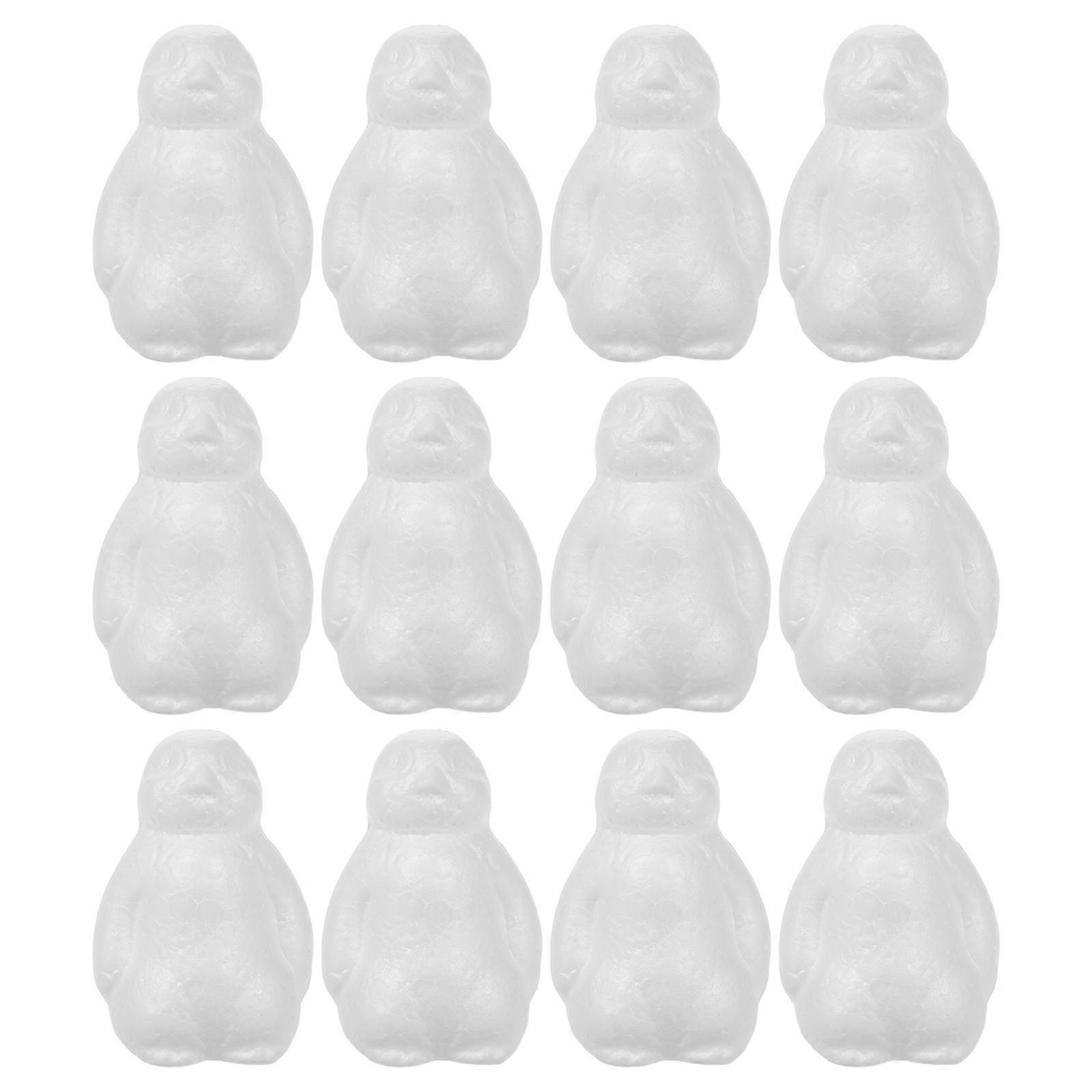 Foam Penguin Sculpture Unfinished Blank for DIY Craft 20Pcs Set White Foam