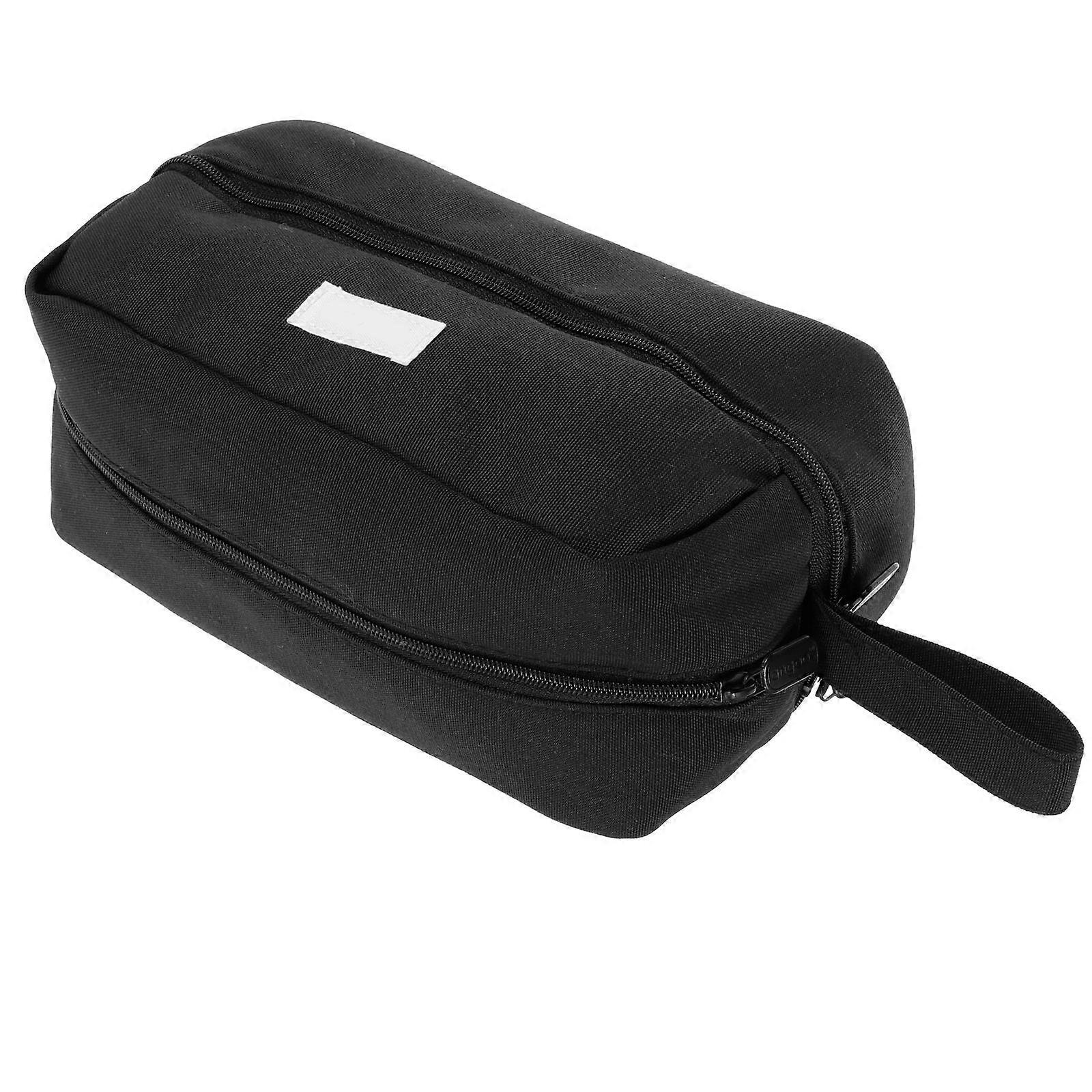 Durable Pen Storage Bag for School 4Pcs Black Large Double-Layer Pencil Pouch