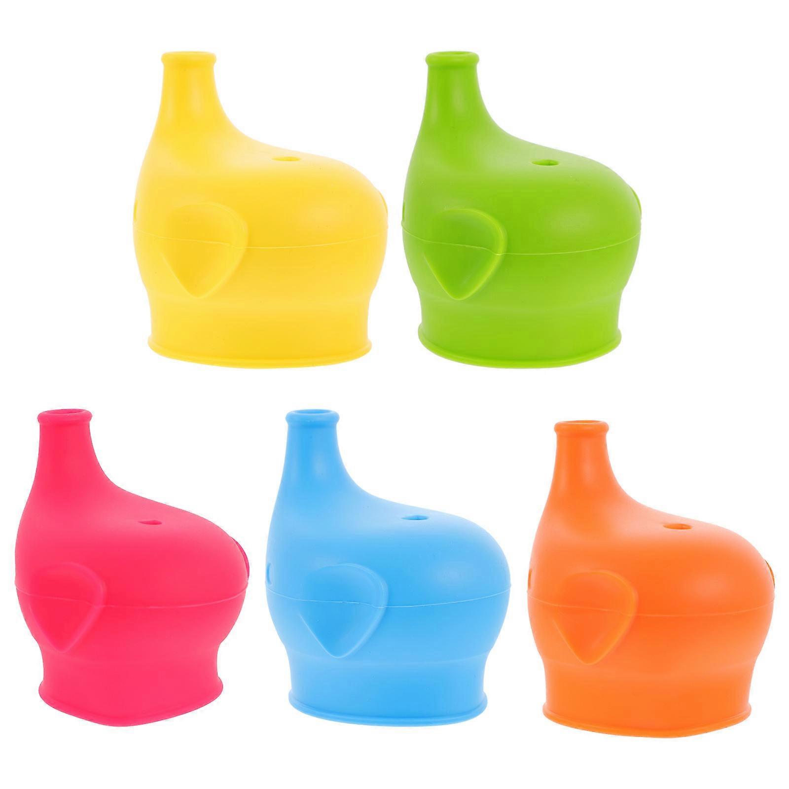 Anti Overflow Silicone Cup Lid for Baby with Spout 5Pcs Leak Proof Covers