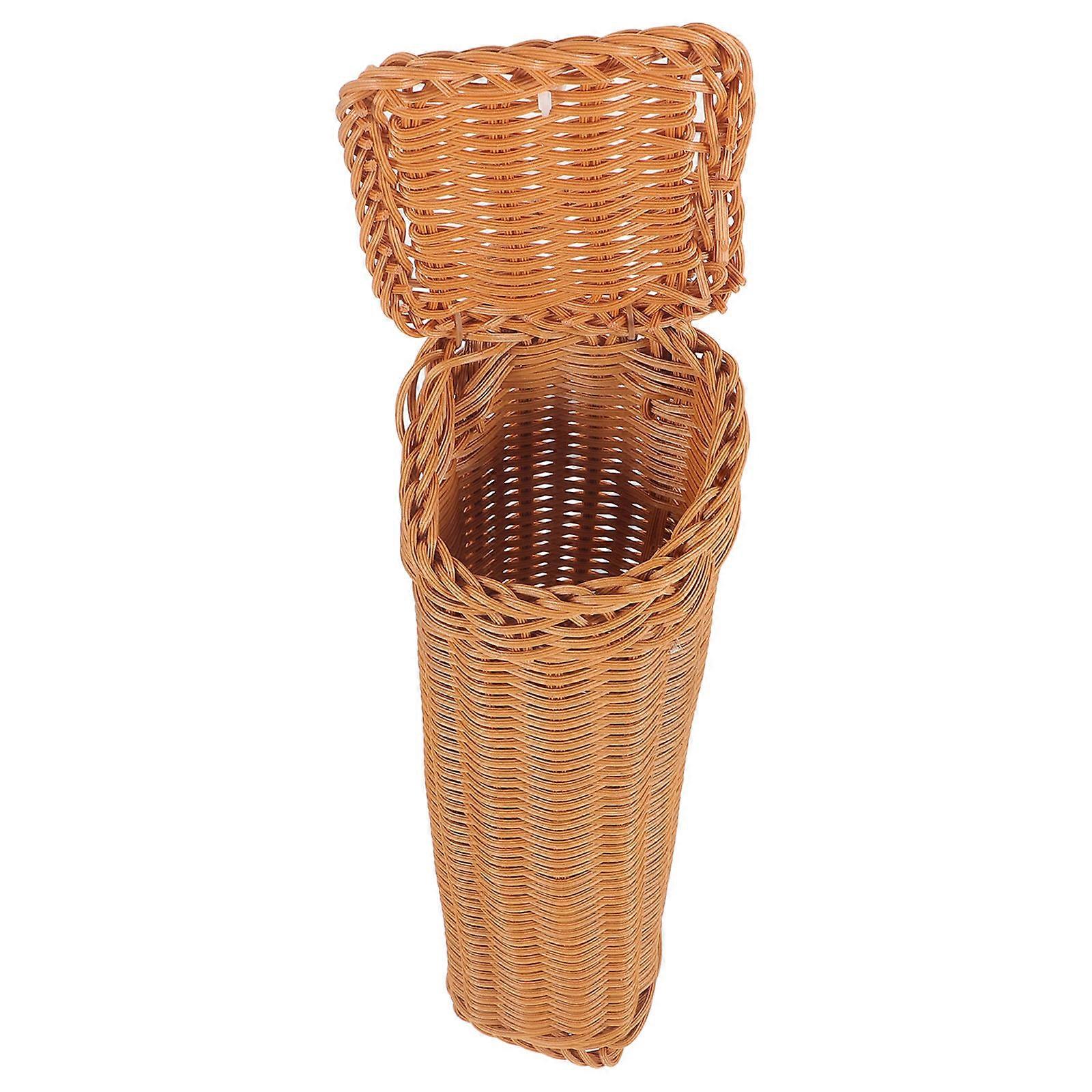 Kitchen Storage Hanging Woven Basket Brown for Wall Organizer