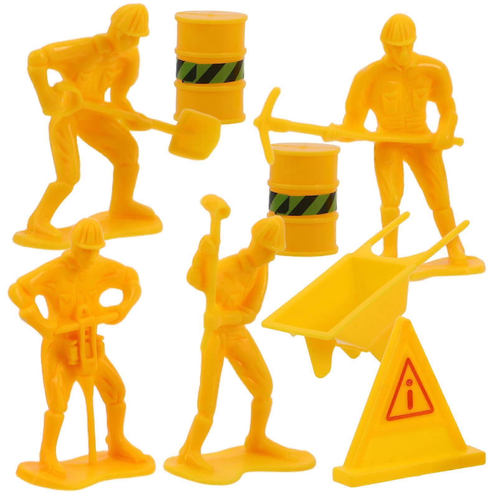 Engineering Cake Decoration Plastic Mini Construction Worker Figures for Cake Decoration 1Set