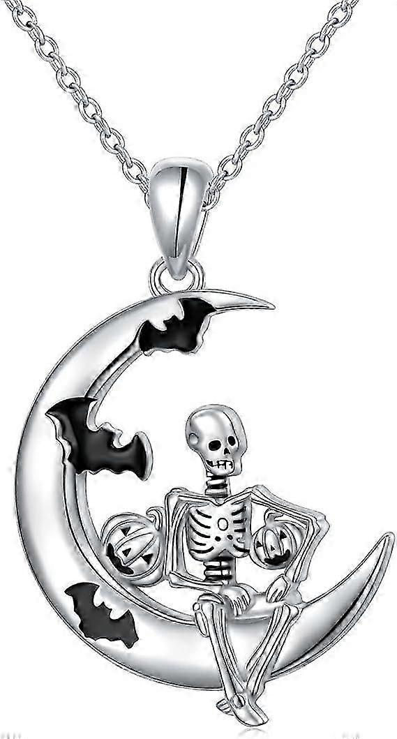 Pumpkin and skull pendant Halloween gift.