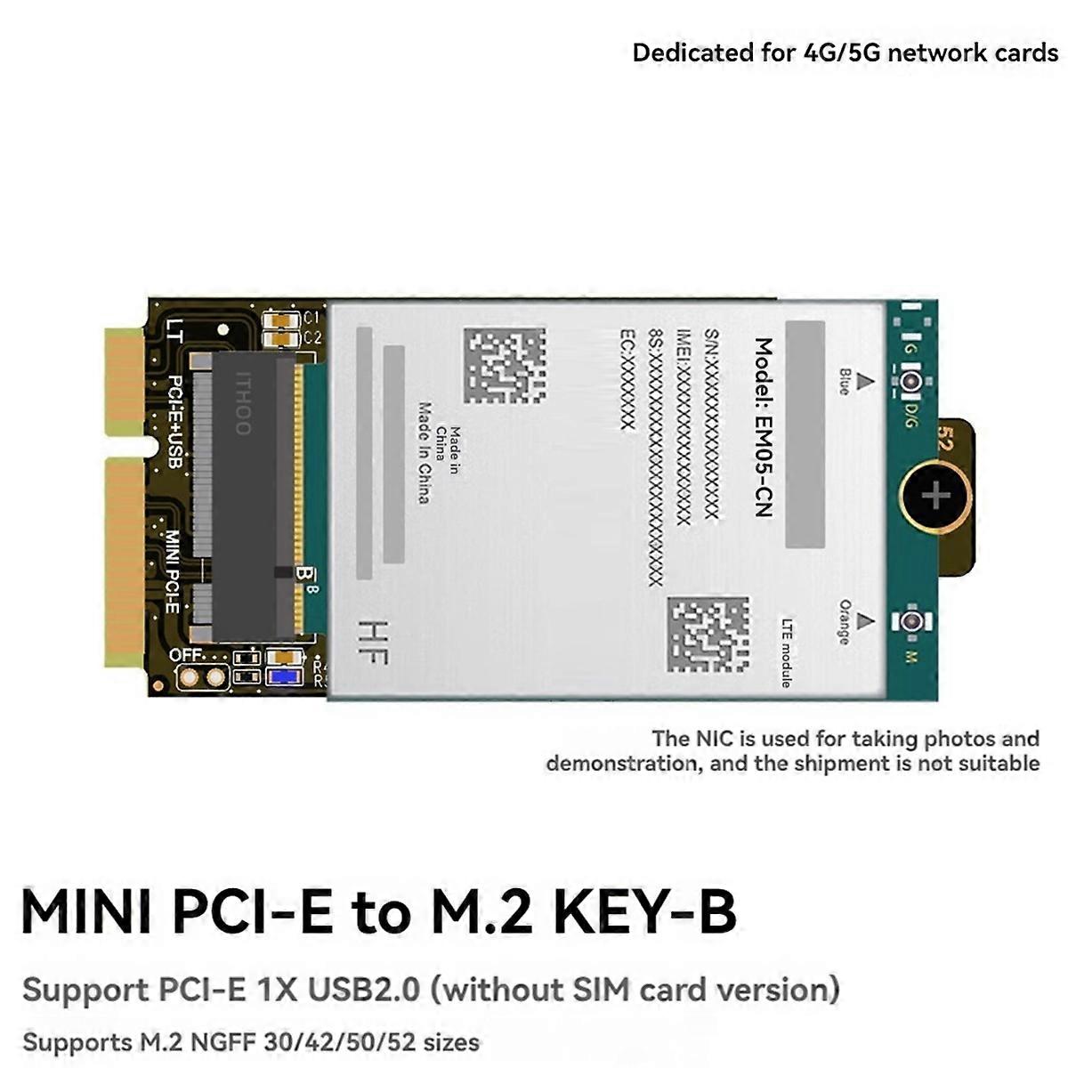 MPCIE to KEY-B Expansion Slot MINIPCI-E to M.2 NGFF Adapter Card B