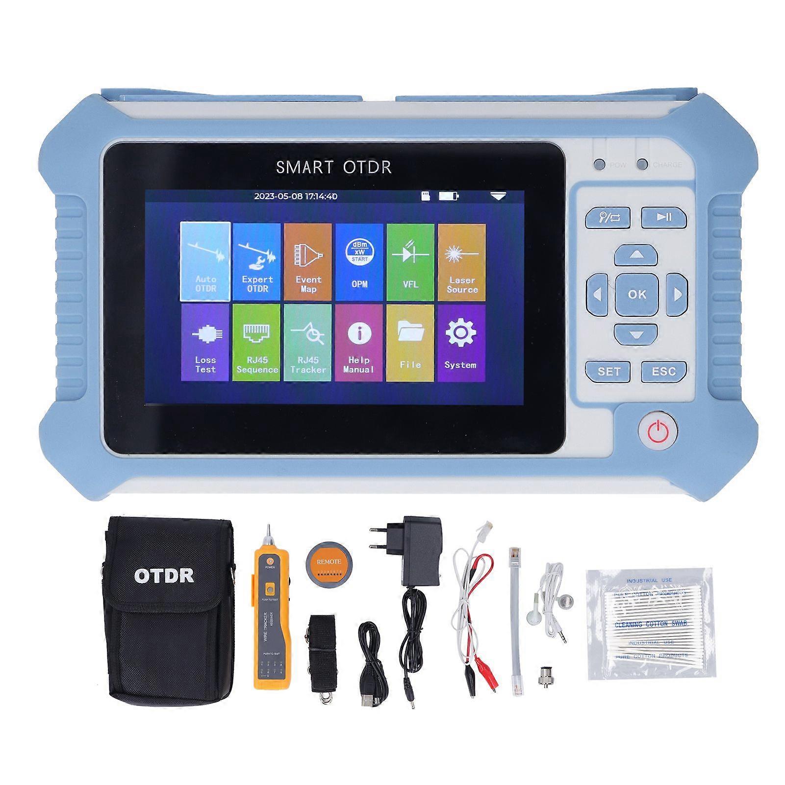 Optical Time Domain Reflectometer OTDR 9 in 1 Optical Power Meter VFL RJ45 Tester Tool EU Plug 100240V