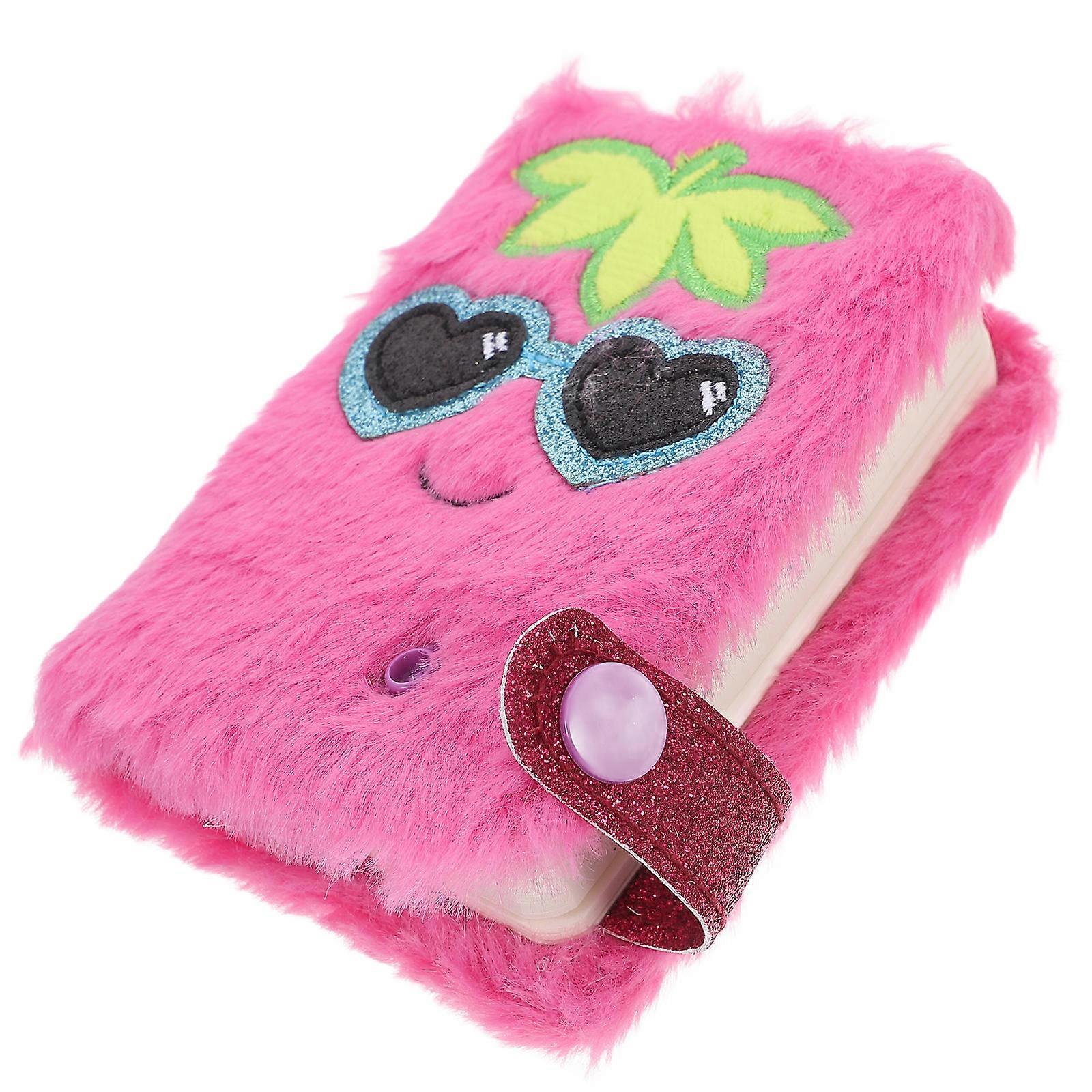 Writing Notebook Plush Cover Notebook for Writing 3Pcs Rosy Fluffy Note Book