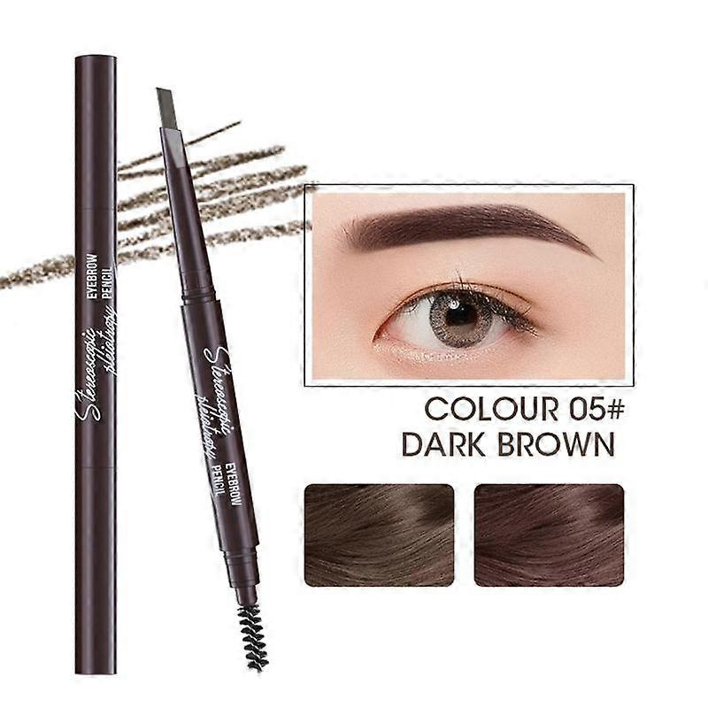 Triangle Double-Headed Eyebrow Pencil Waterproof Smudge Proof Long Lasting Makeup Easy to Use 4 Colors