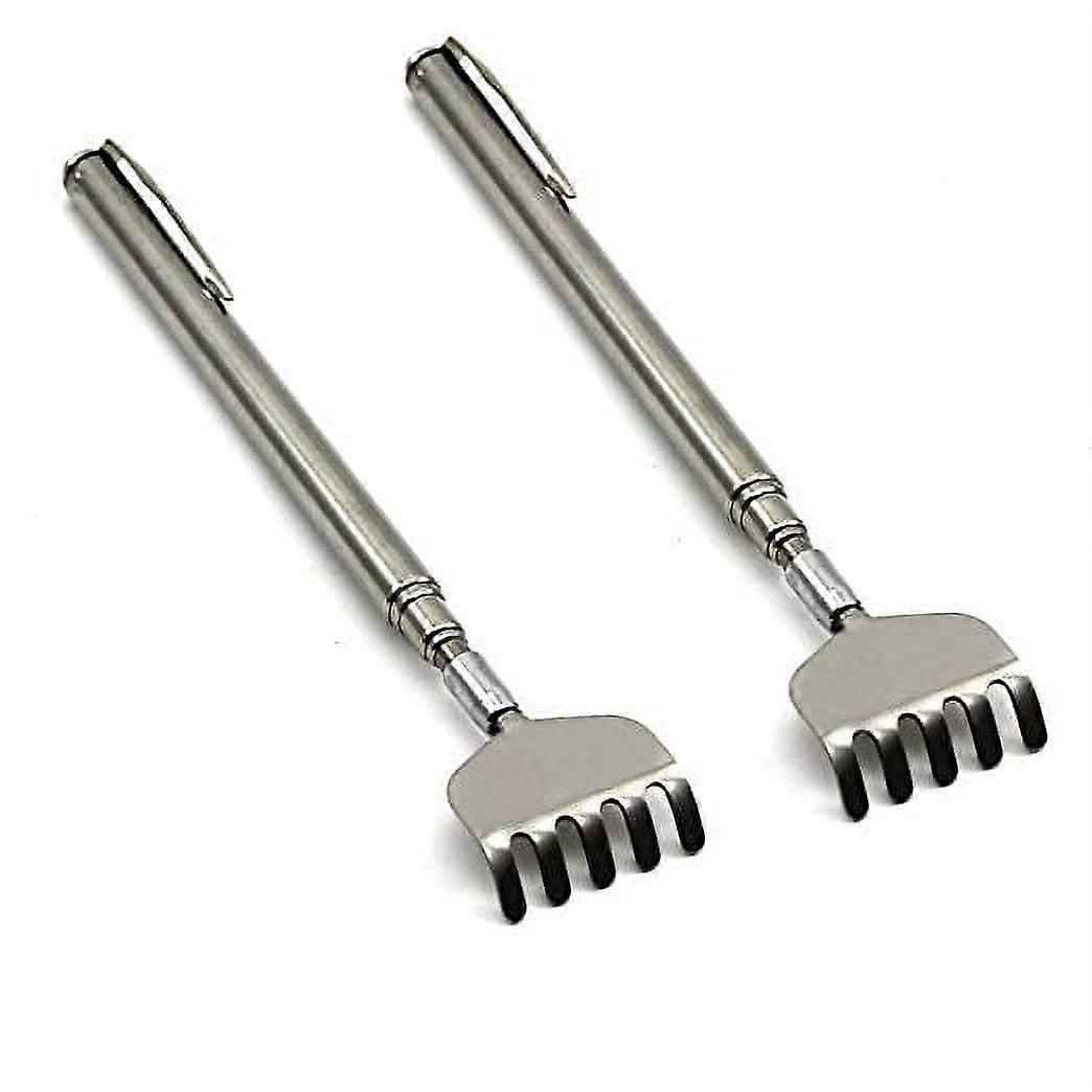 2Pcs Telescoping Back Scratcher Extendable Metal Telescopic Massager Extends Backscratcher