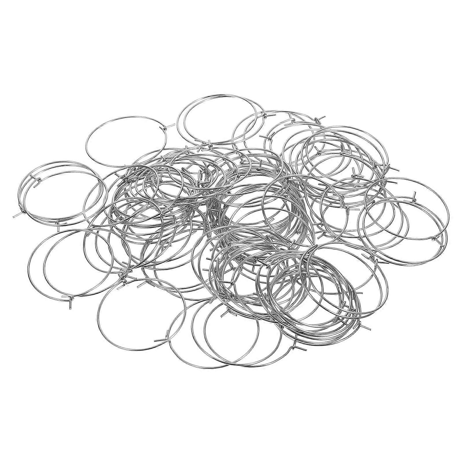 Earring Diy Hoops 100Pcs Circular Earring Components For Jewelry Making In Silver Color Connection