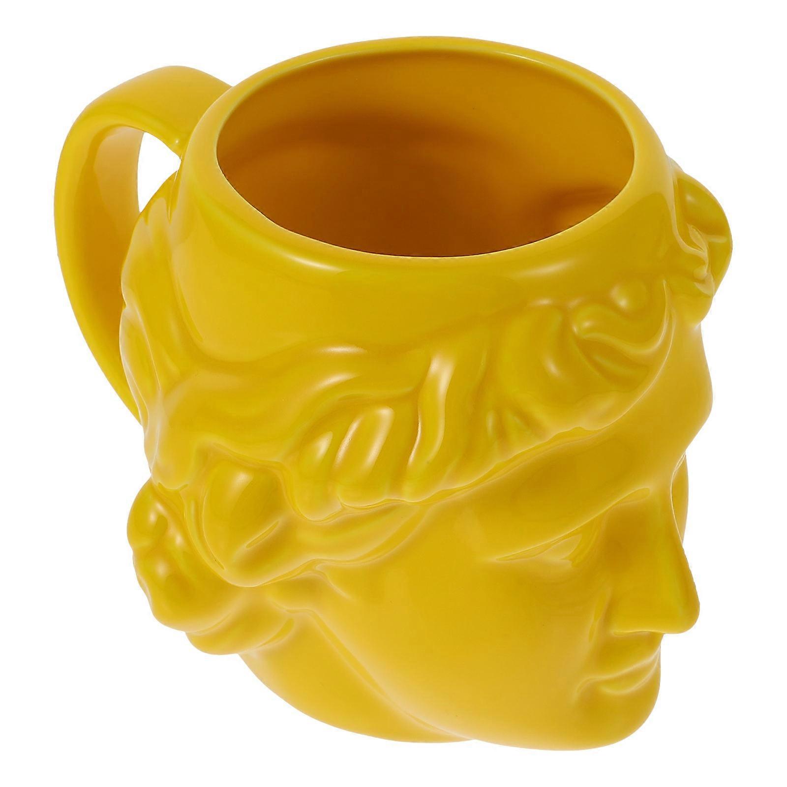 Retro Special-Shaped Mugs Ceramic Tea Mug Safe to Use for Drinks Adults 5.1×4.3×3.9in 1Pack