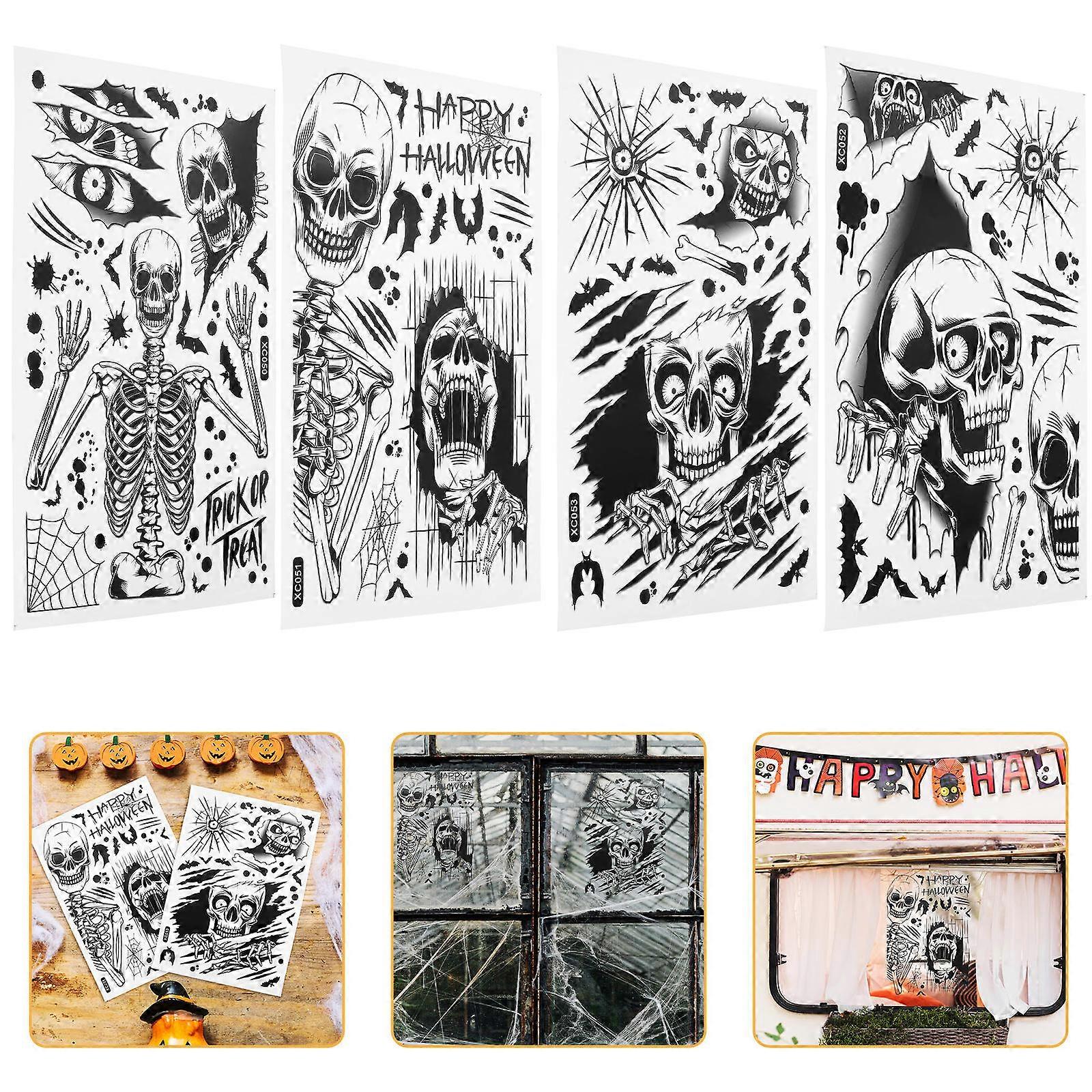 24 Sheets Halloween Sticker Ornament for Window Decoration Scene Layout