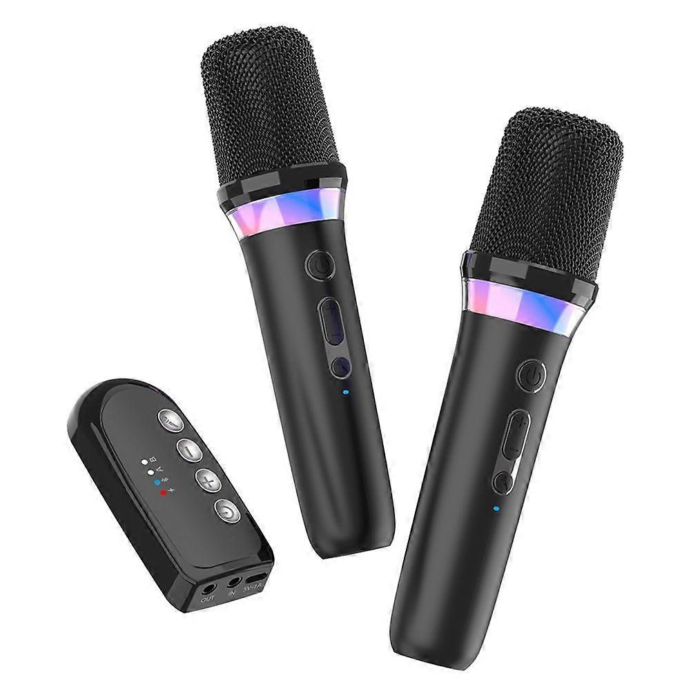 Karaoke Companion Wireless Microphone Dynamic Bluetooth 5.3 Mixer System RGB Colorful Light 3.5mm AUX Amplifier Host