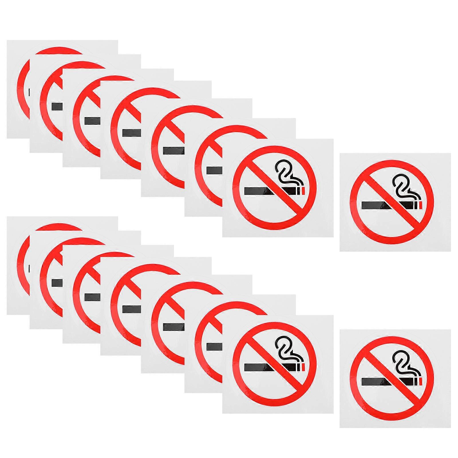No Smoking Decal Paper Stickers for Reminding Use 20Pcs White Warning
