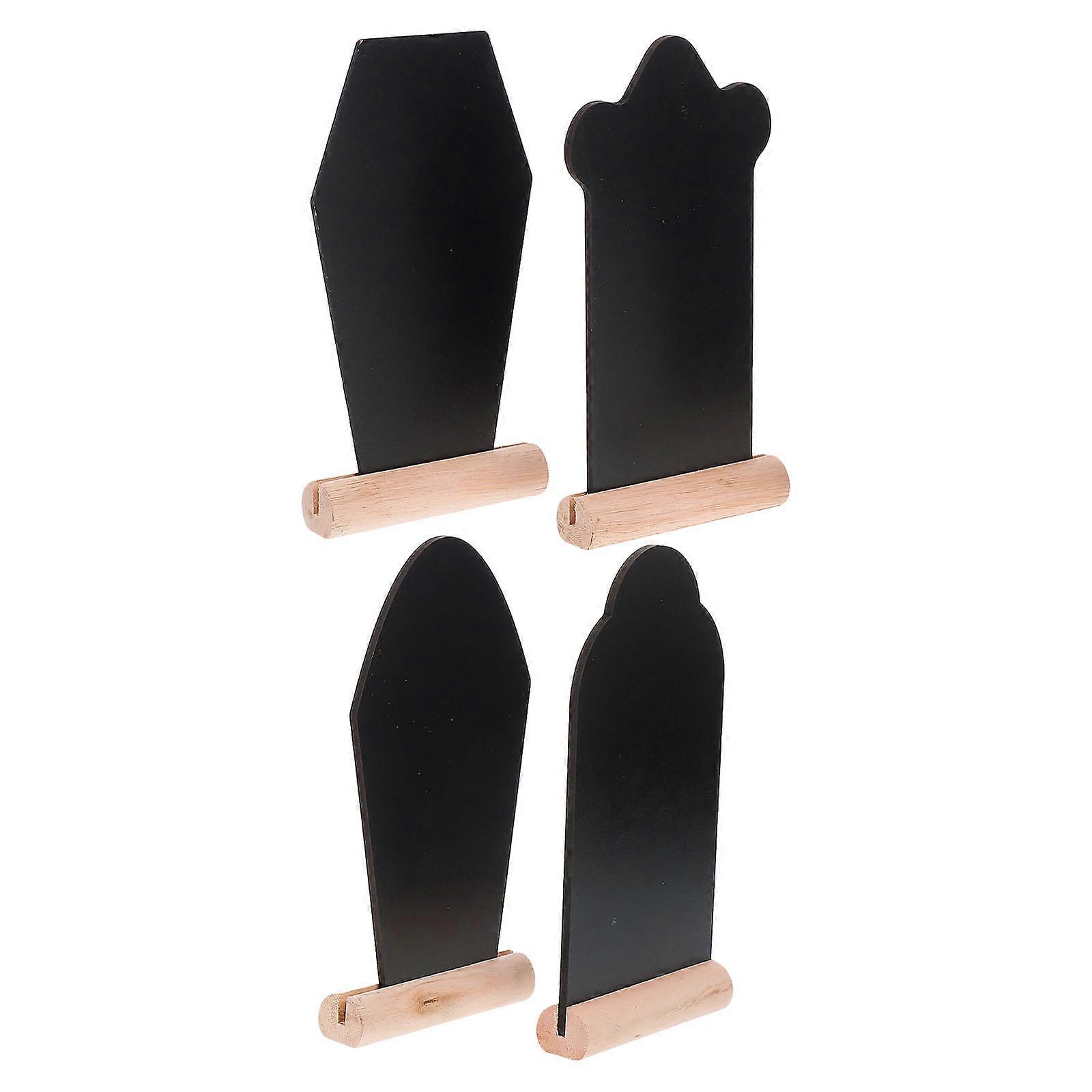 Tombstone Shape Blackboards 16 Pcs Coffin Message Board Suitable For Indoor Decoration Easter Theme Wooden Material