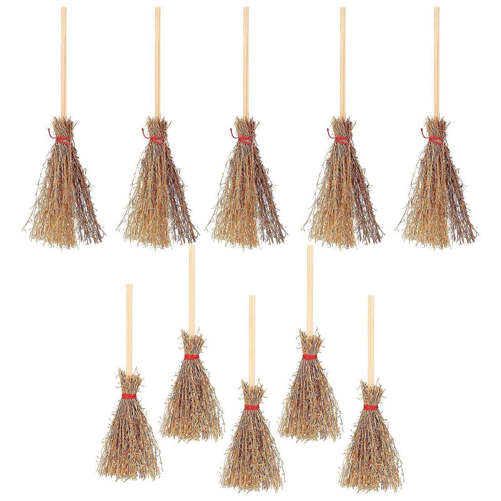 Miniature Brooms 30 Pcs Suitable For Doll House Accessories And Wizard Costumes In Brown Color Decorative Function