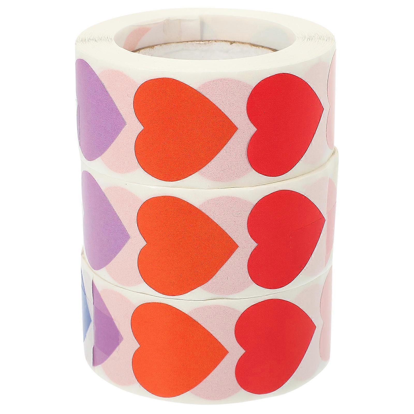 Gift Sealing Heart Sticker Rolls For Storage Jars And Files Color Coding 12 Rolls Durable Waterproof Labels