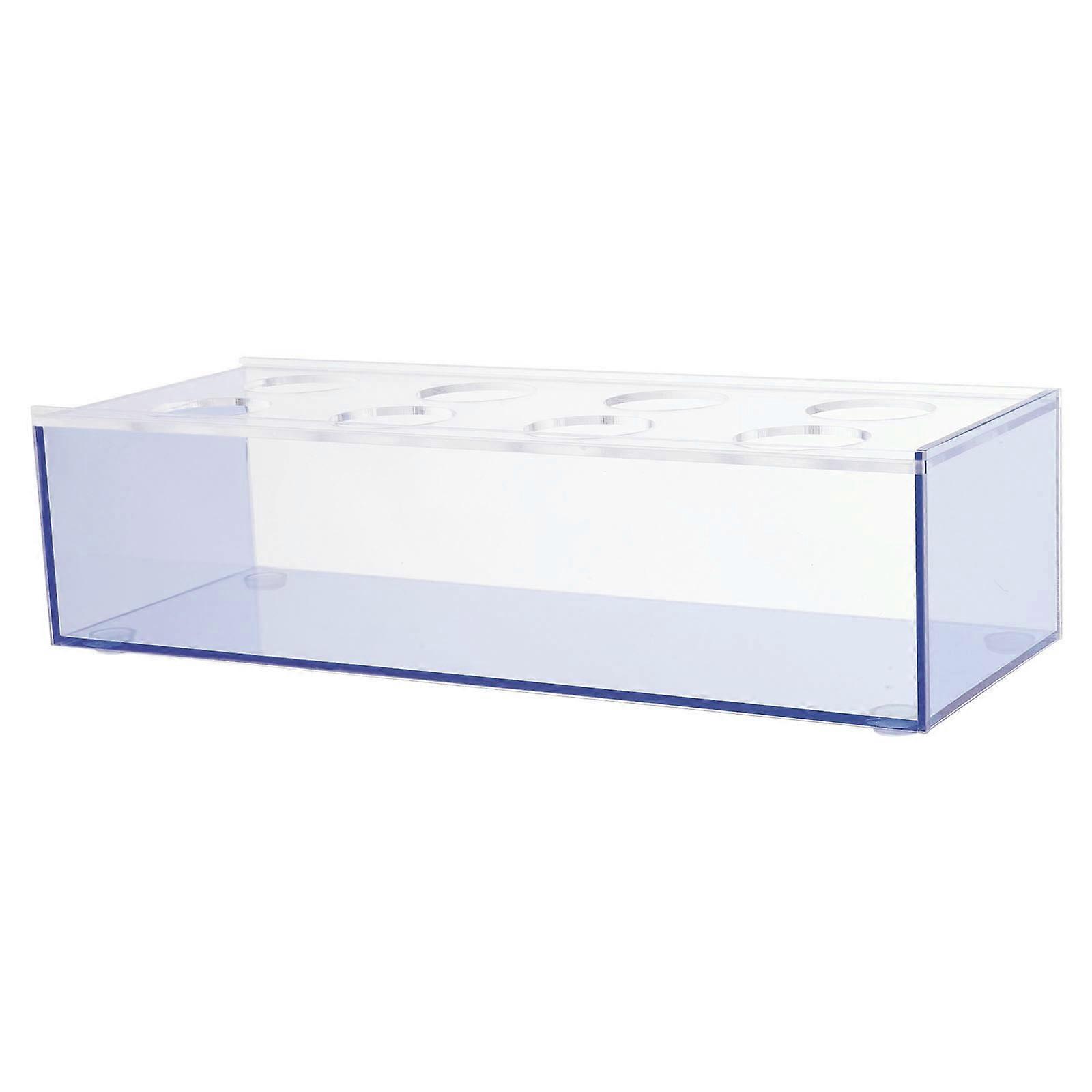 Blue Hydroponic Plastic Vase for Storage Use 3Pcs Rectangular Plant Vase