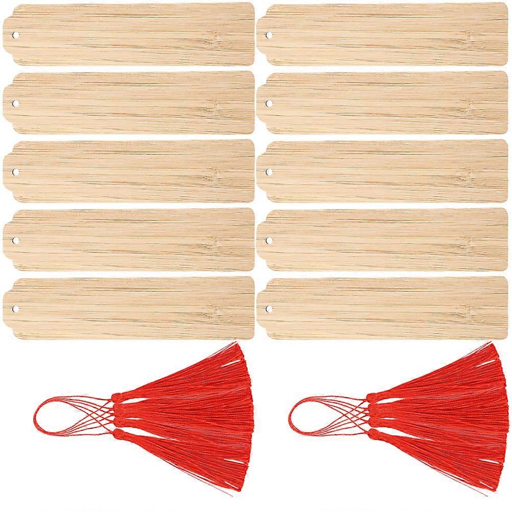Wooden Bookmarks DIY Hanging Tags for Carving 30Sets Beige Blank Page Markers