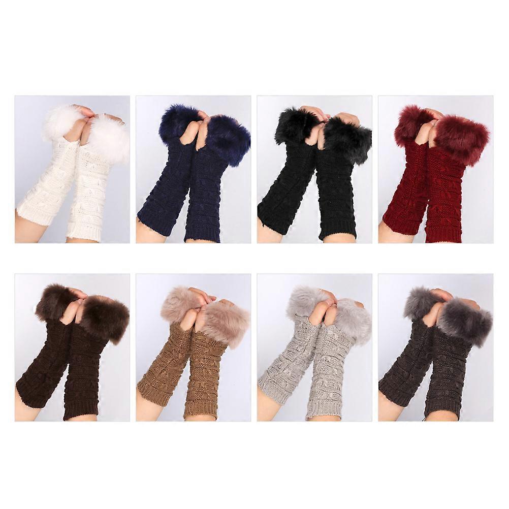 Navy Color 3Pcs Women Knitted Fingerless Gloves For Holiday Season Offering Warmth And Functionality Ideal For Computer Use