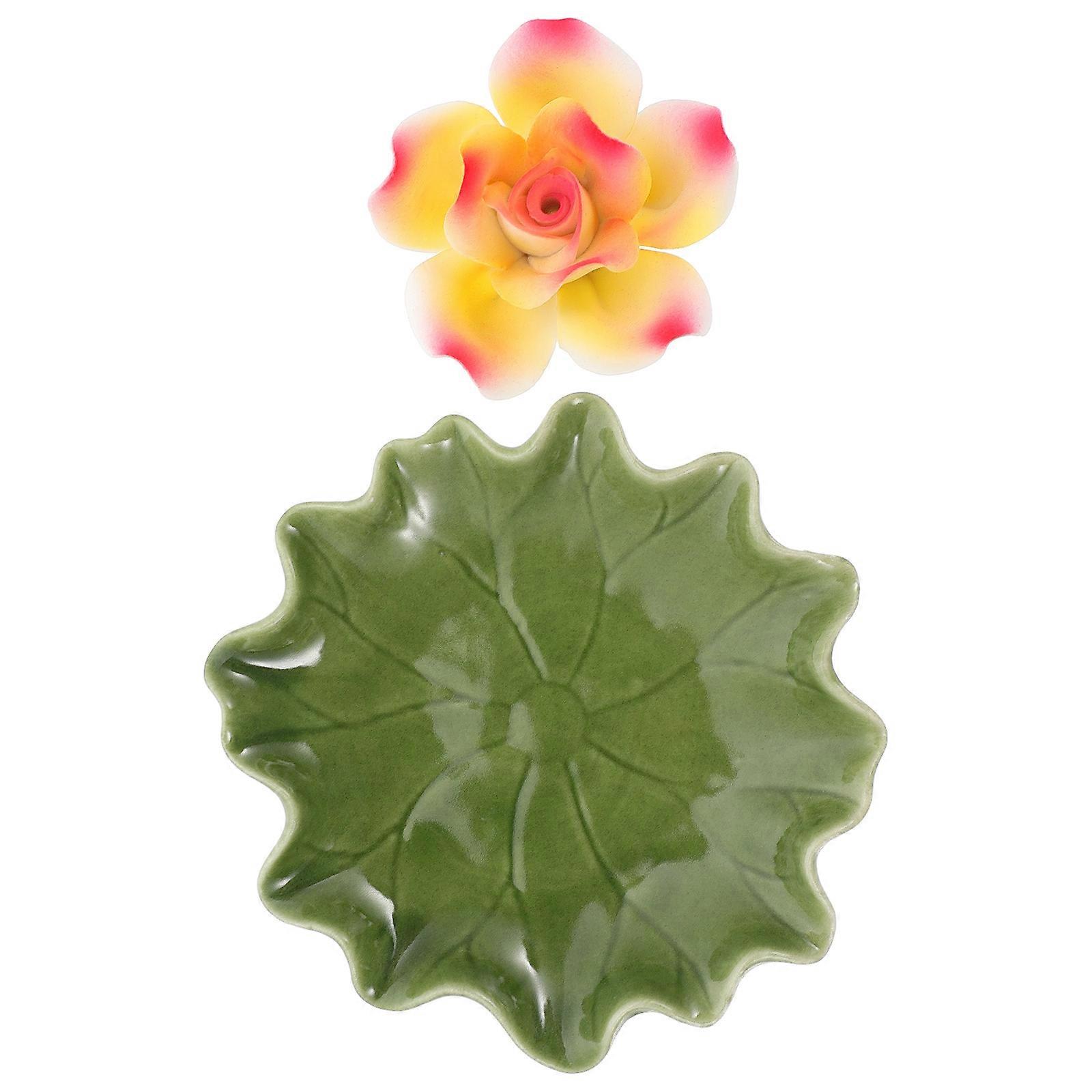 Flower Incense Holder Burner Decor 5Pcs Yellow Design