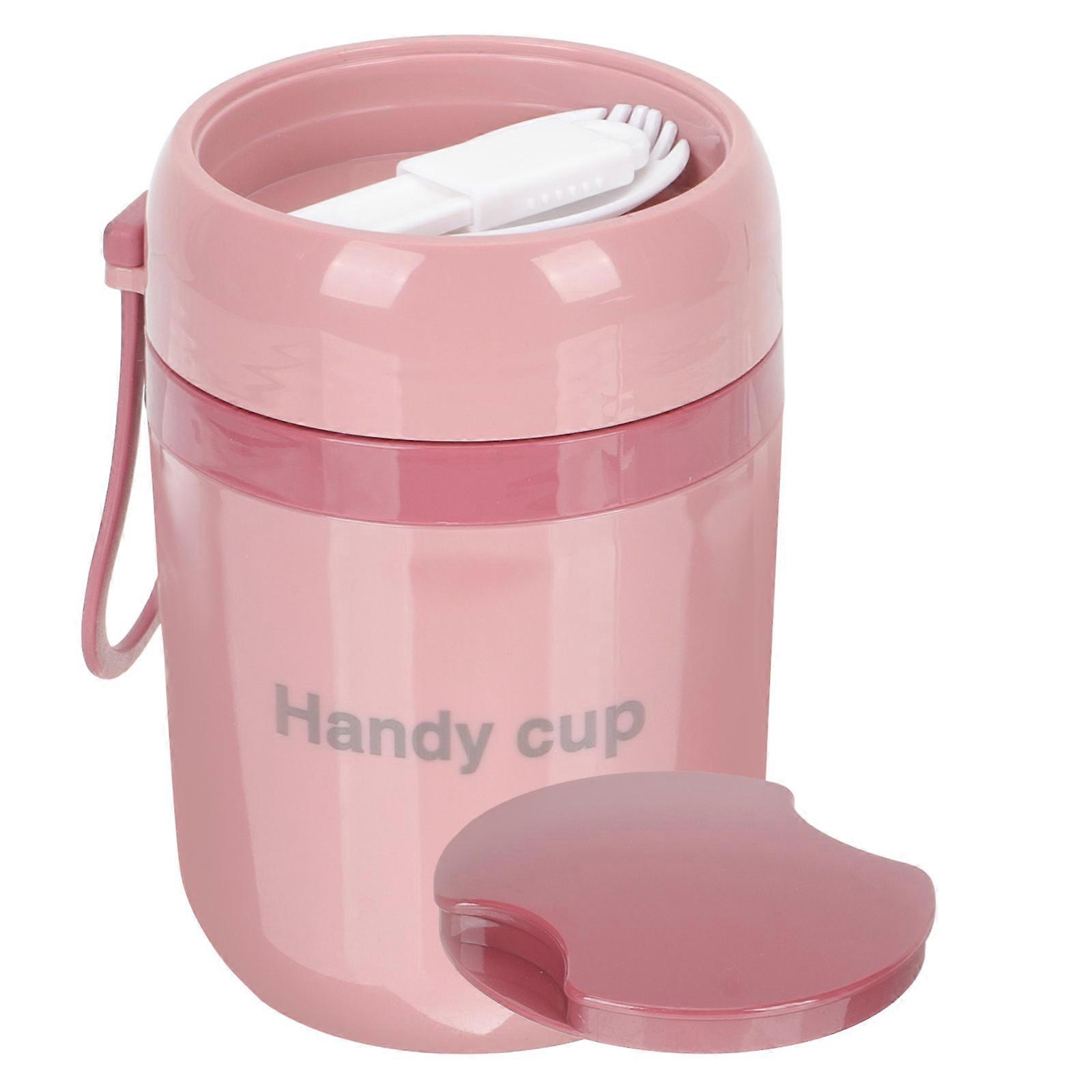 Thermal Cup Insulated Breakfast Cup with Spoon for Camping 2Pcs Portable Food Container