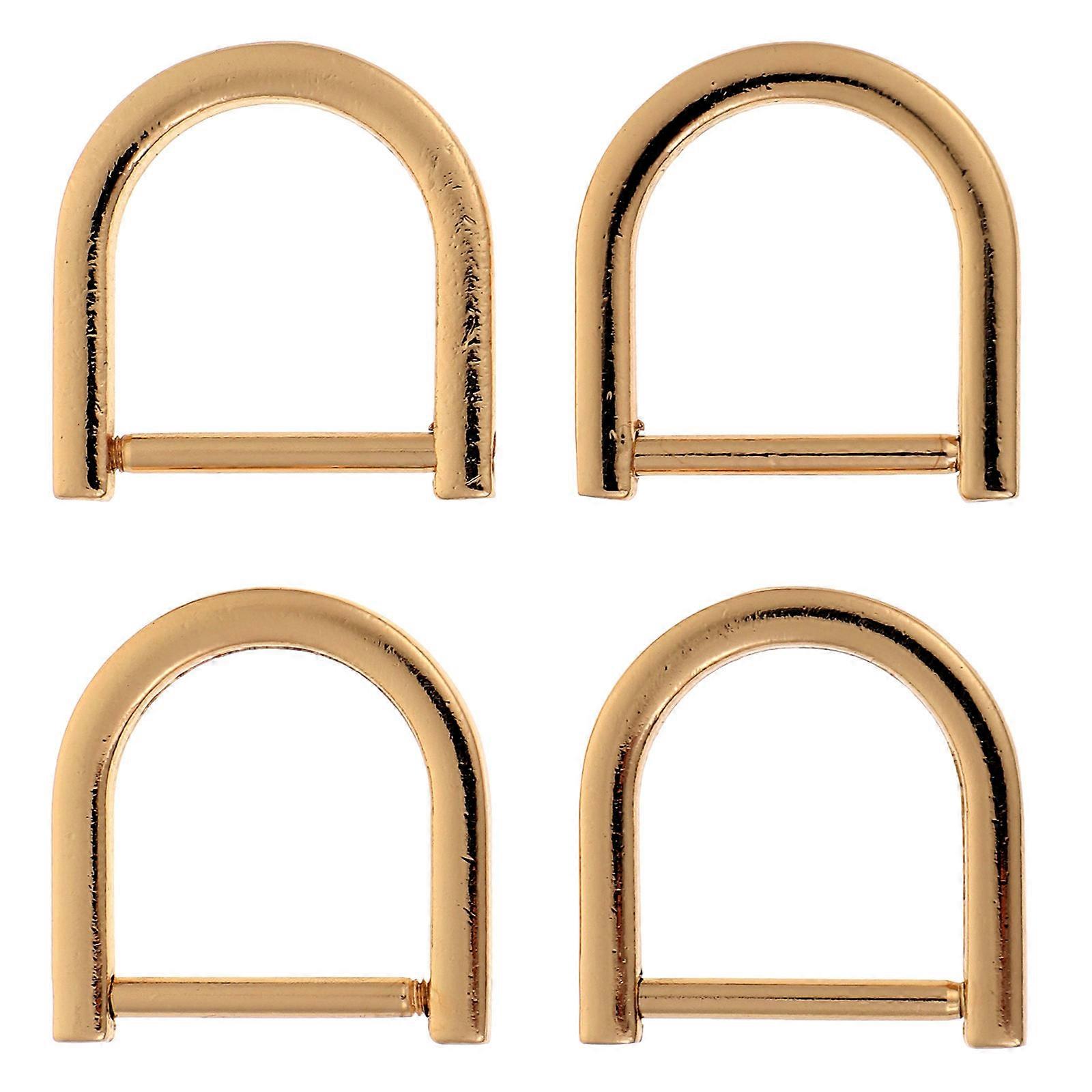 Semi Circular D Ring Bag Hardware D Ring For Briefcase Golden Simple Design 4Pcs