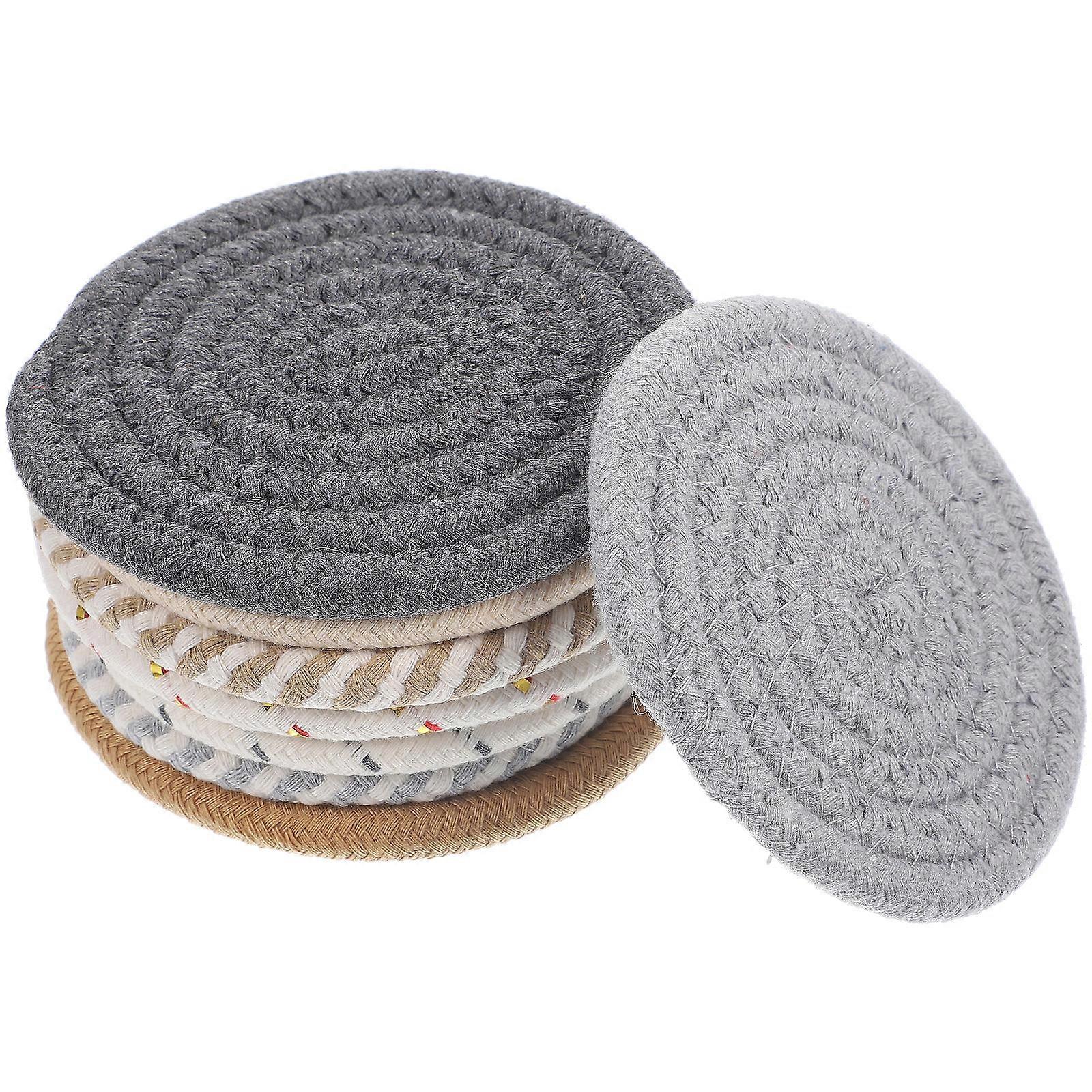 Coasters for Coffee Table 24Pcs Round Cotton Woven Drink Coaster Set