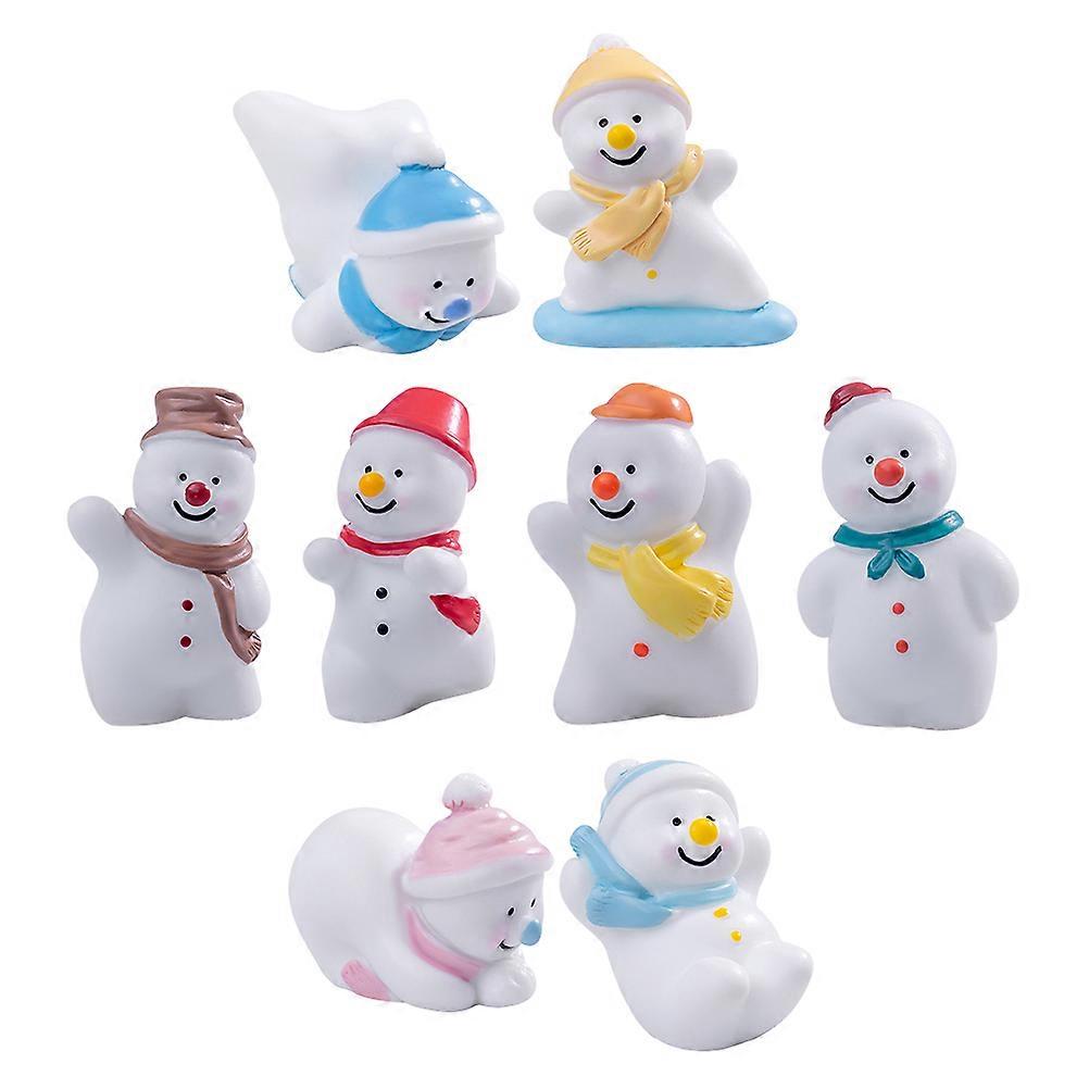 Mini Snowman Head Sculpture for Xmas Table Decor with 24Pcs Figures